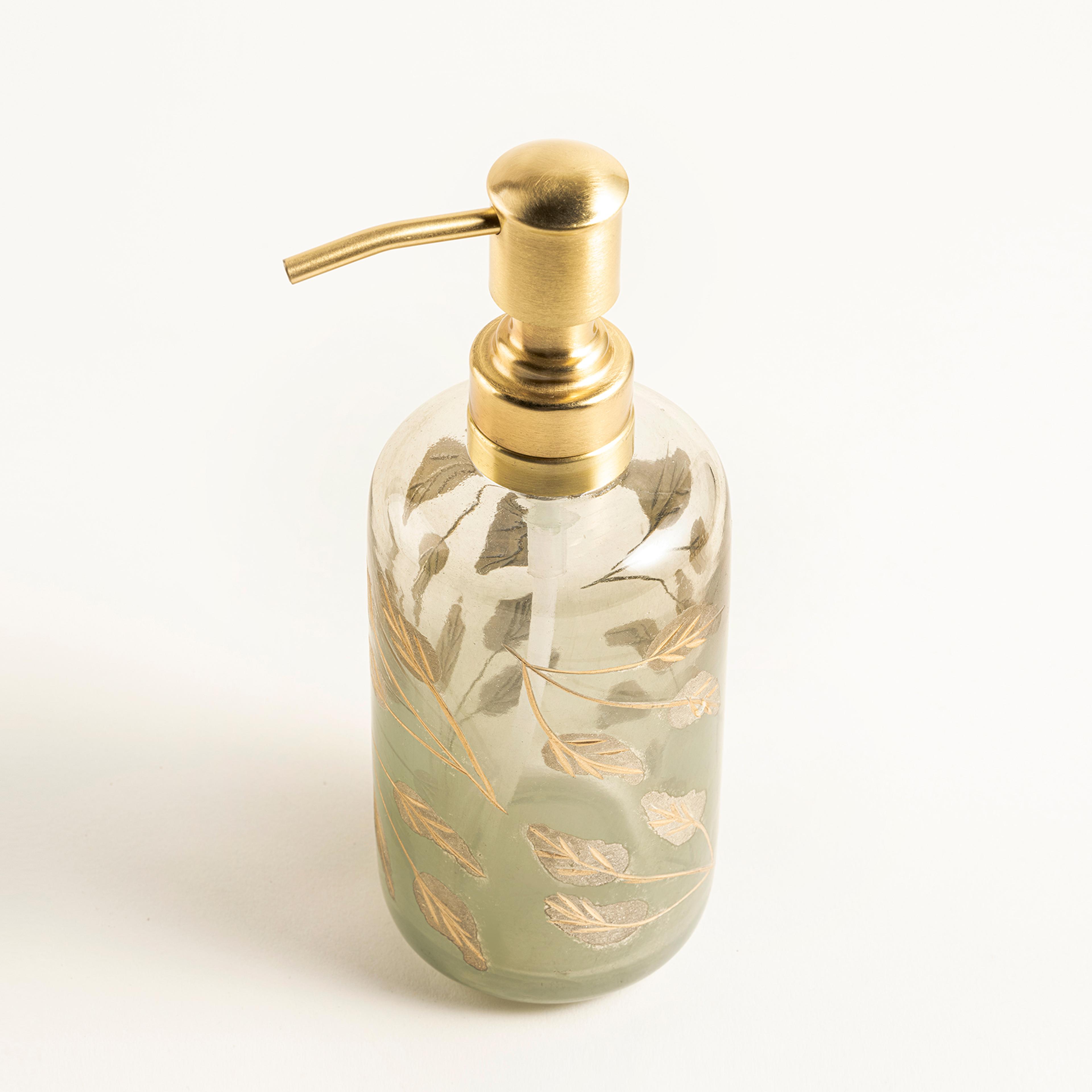 Aravalı Cam Sıvı Sabunluk 6.85x6.85x20 Cm Yeşil