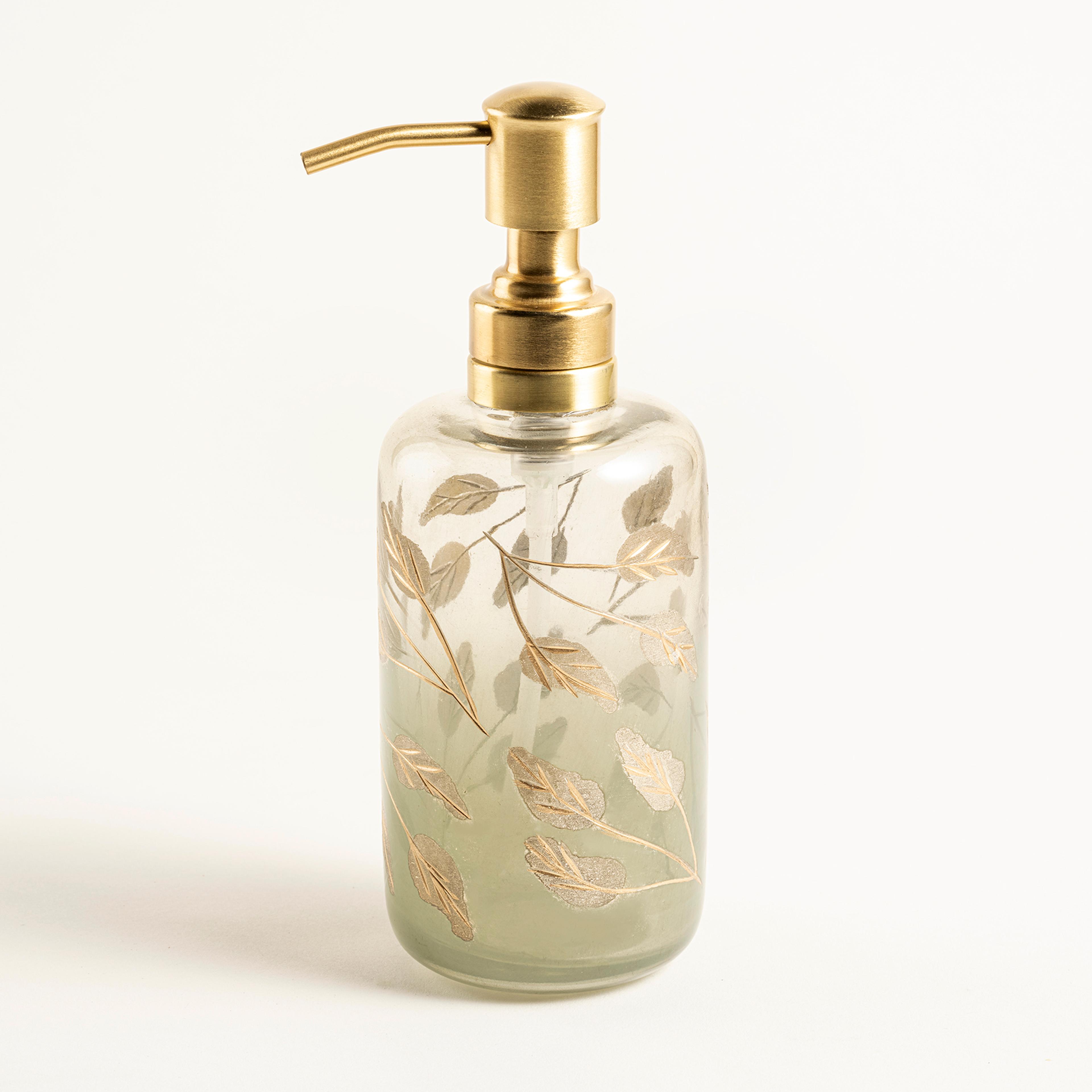 Aravalı Cam Sıvı Sabunluk 6.85x6.85x20 Cm Yeşil