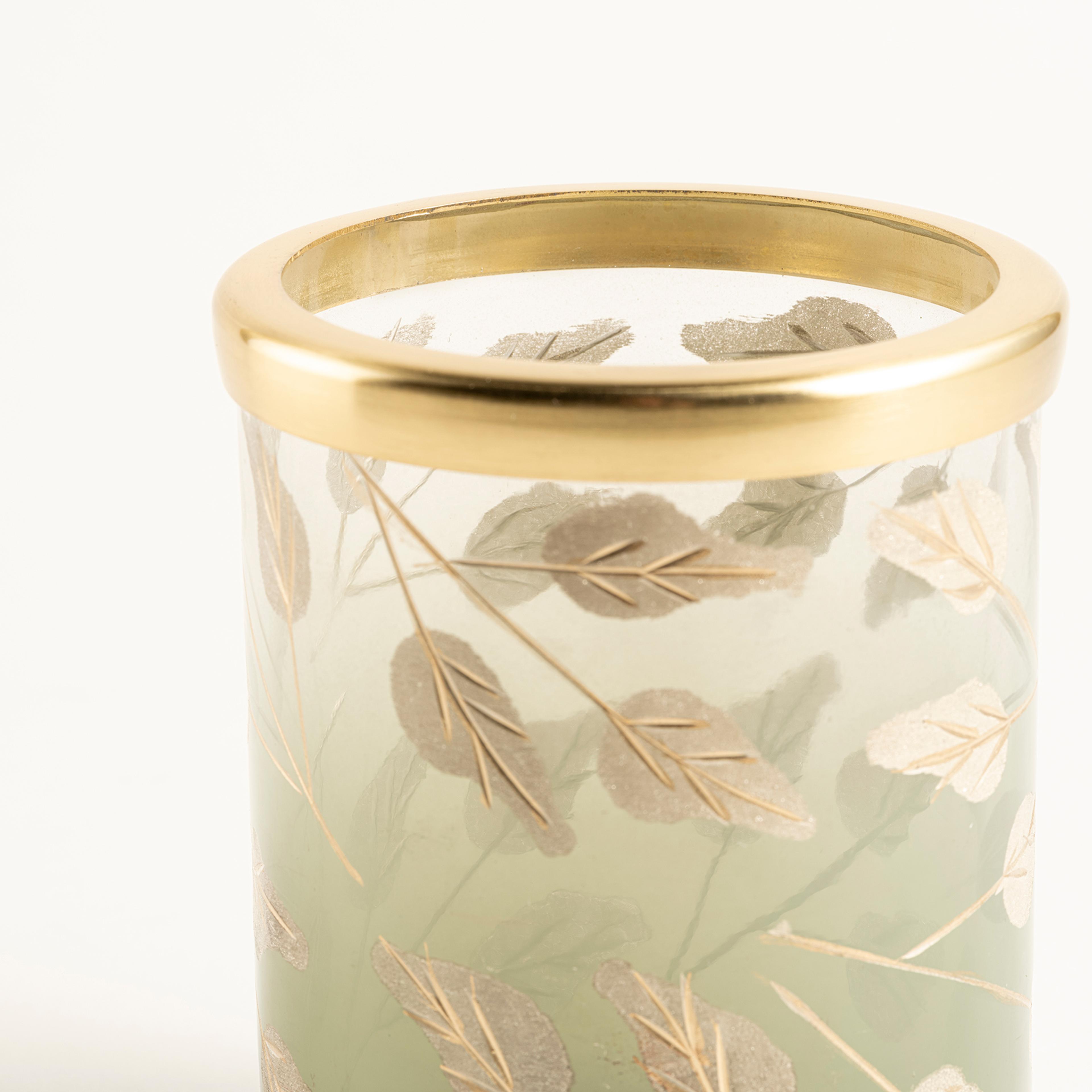 Aravalı Cam Diş Fırçalık 8.75x8.75x11 Cm Yeşil