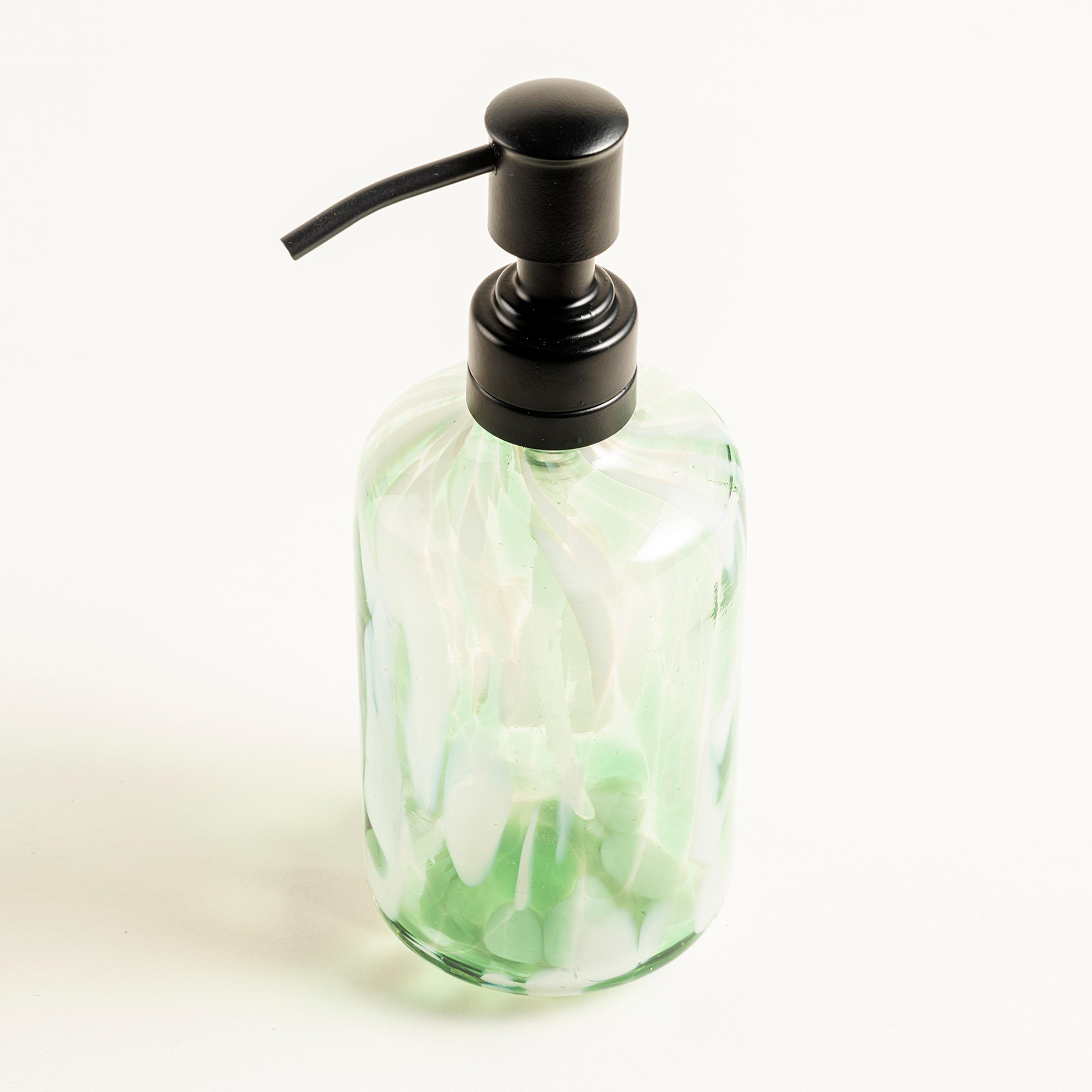 Aravalı Cam Sıvı Sabunluk 6.85x6.85x20 Cm Yeşil