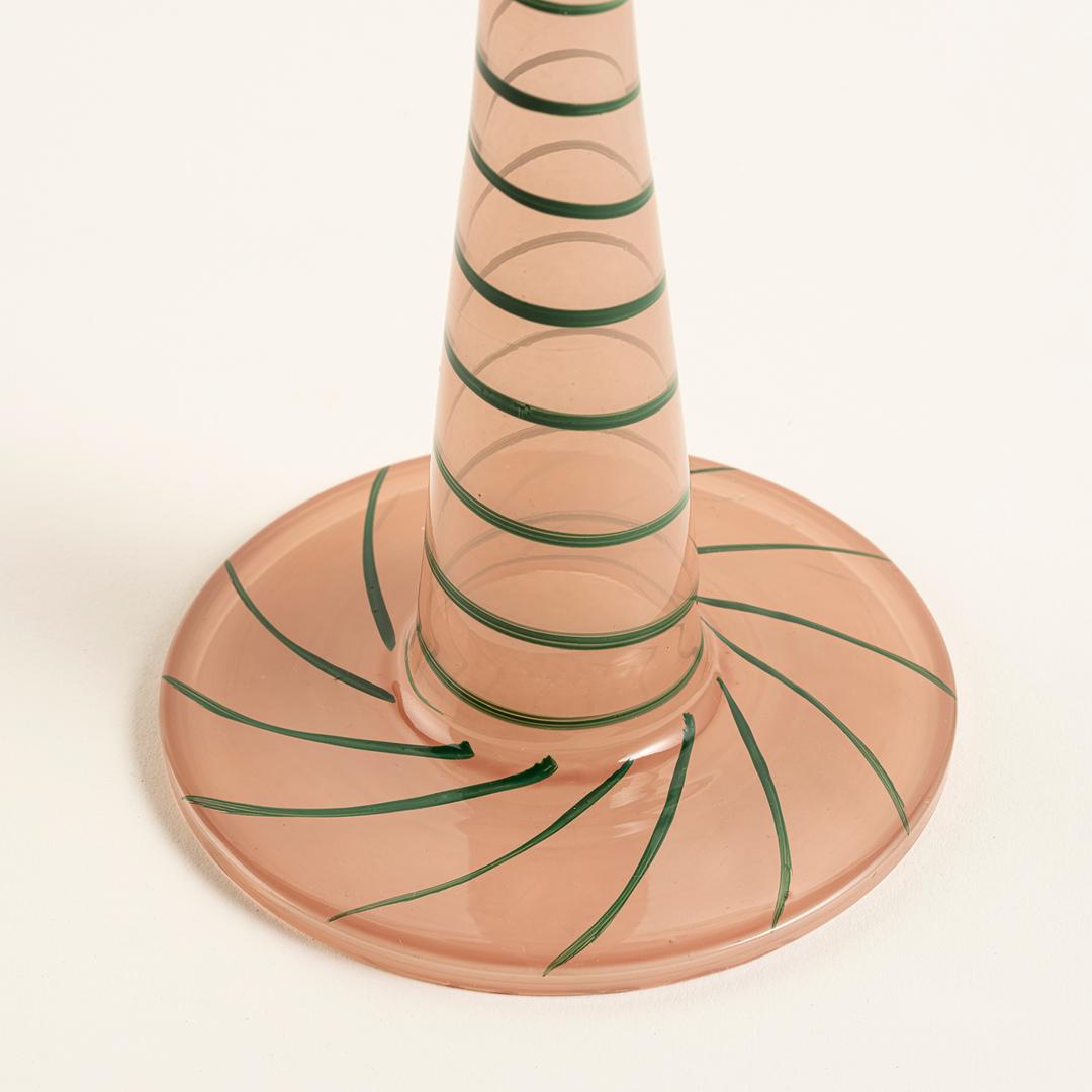 Aravalı Cam Şamdan 8.75x8.75x25 Cm Renkli