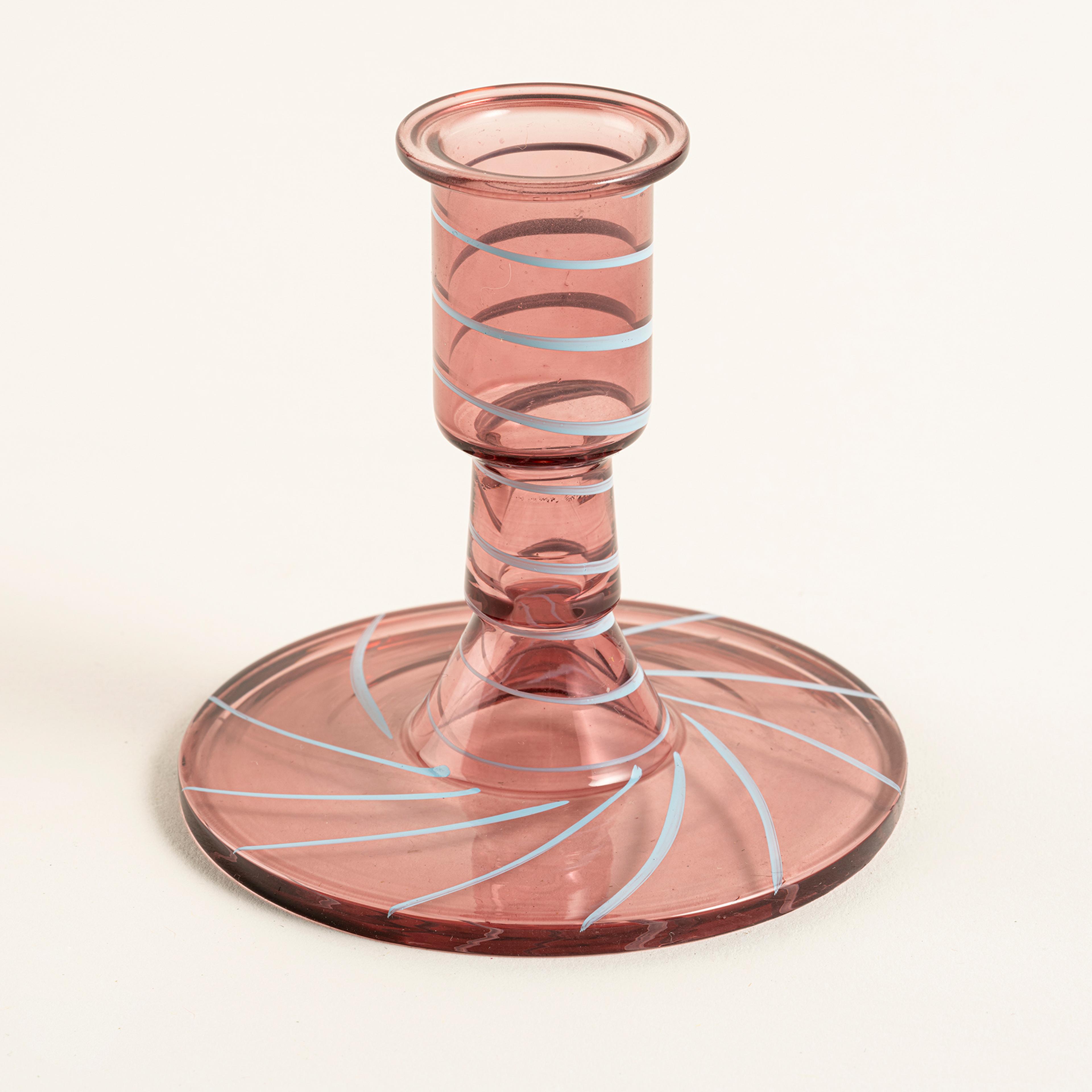 Aravalı Cam Şamdan 9.5x9.5x9 Cm Renkli