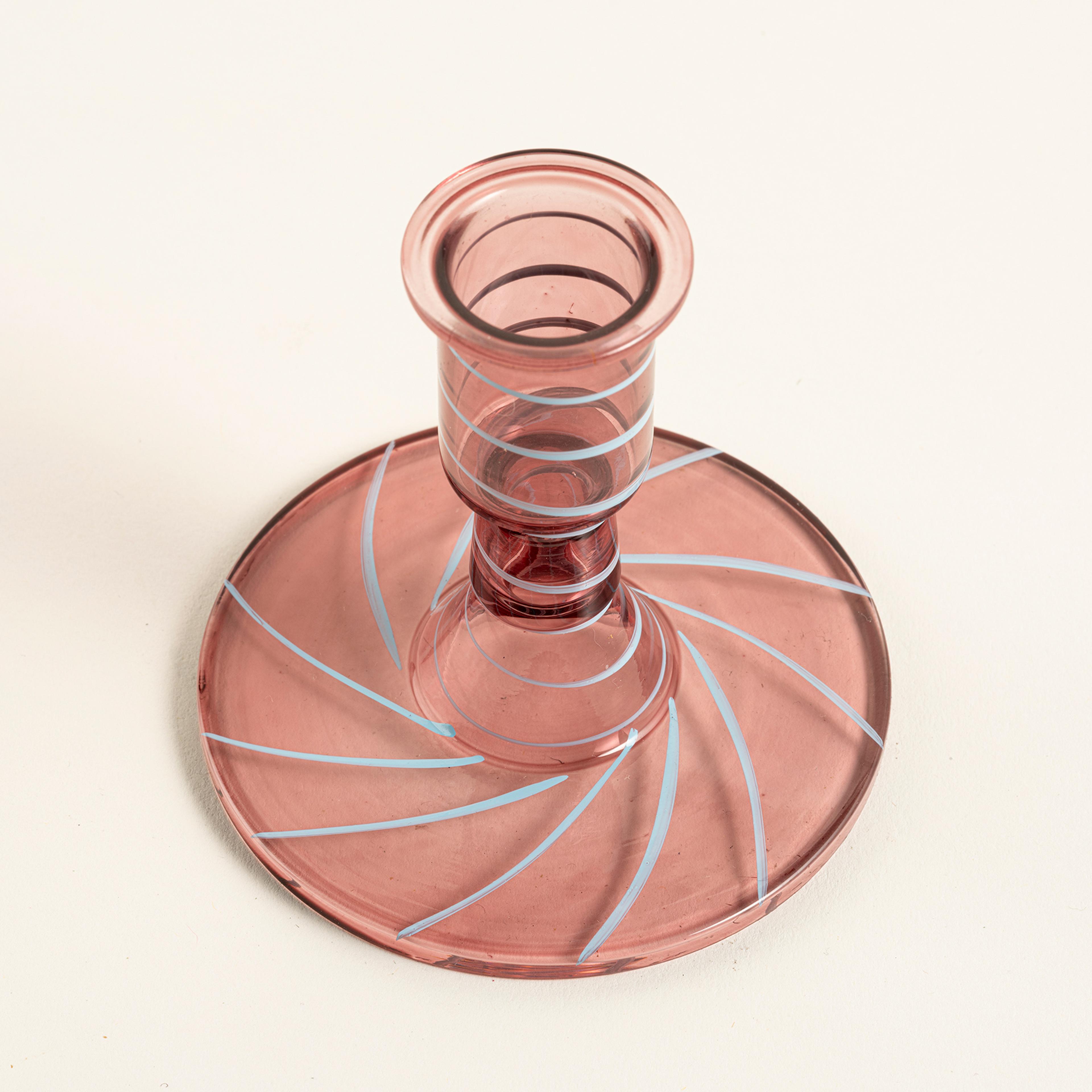 Aravalı Cam Şamdan 9.5x9.5x9 Cm Renkli