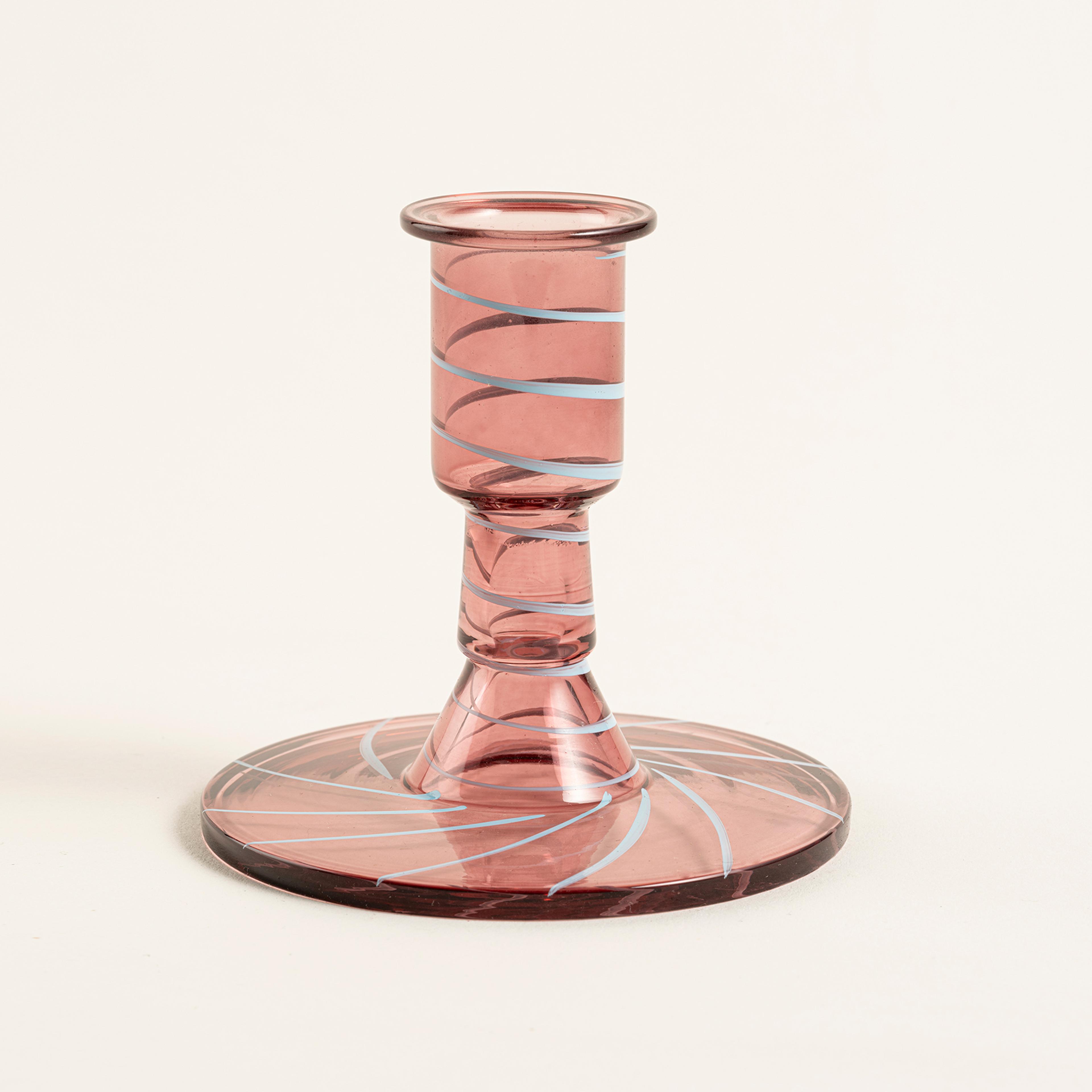 Aravalı Cam Şamdan 9.5x9.5x9 Cm Renkli