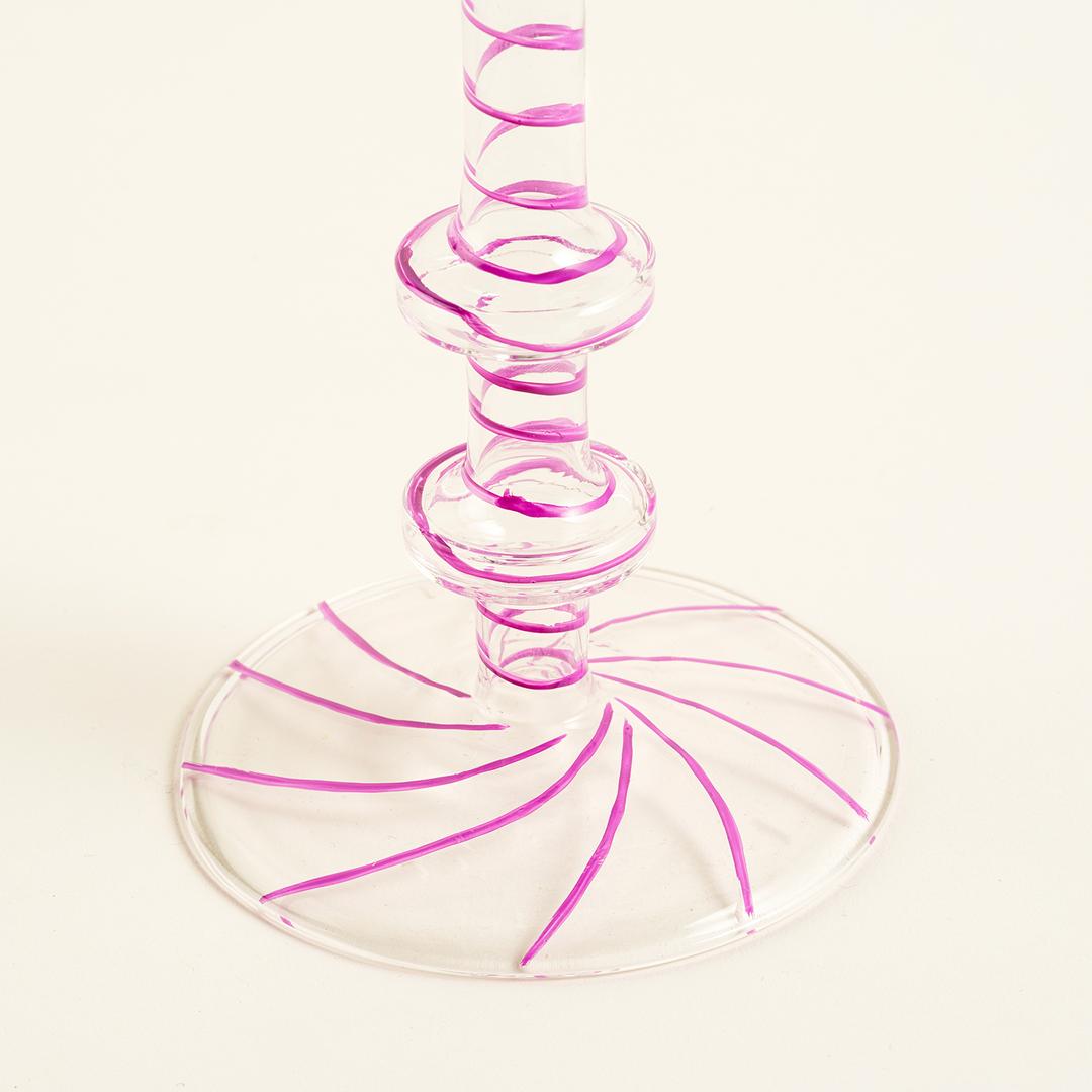 Aravalı Cam Şamdan 8x8x15.5 Cm Renkli