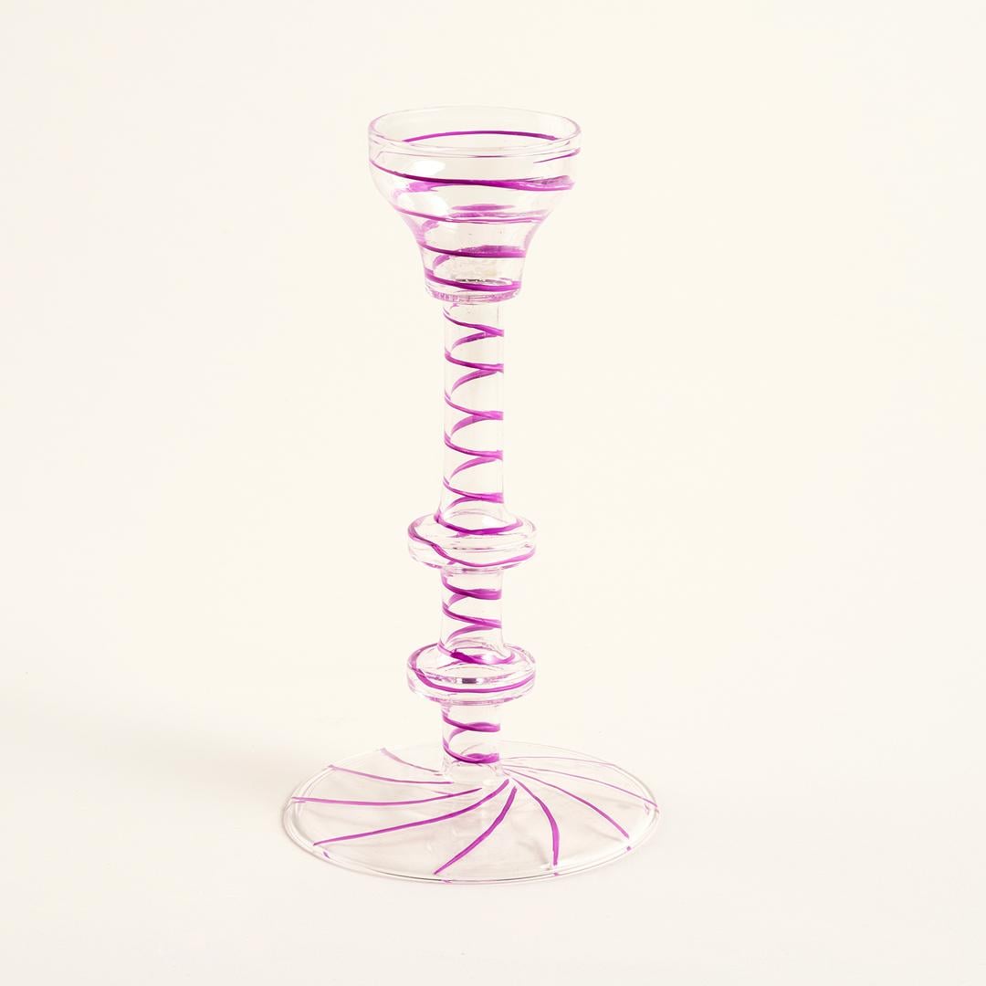 Aravalı Cam Şamdan 8x8x15.5 Cm Renkli