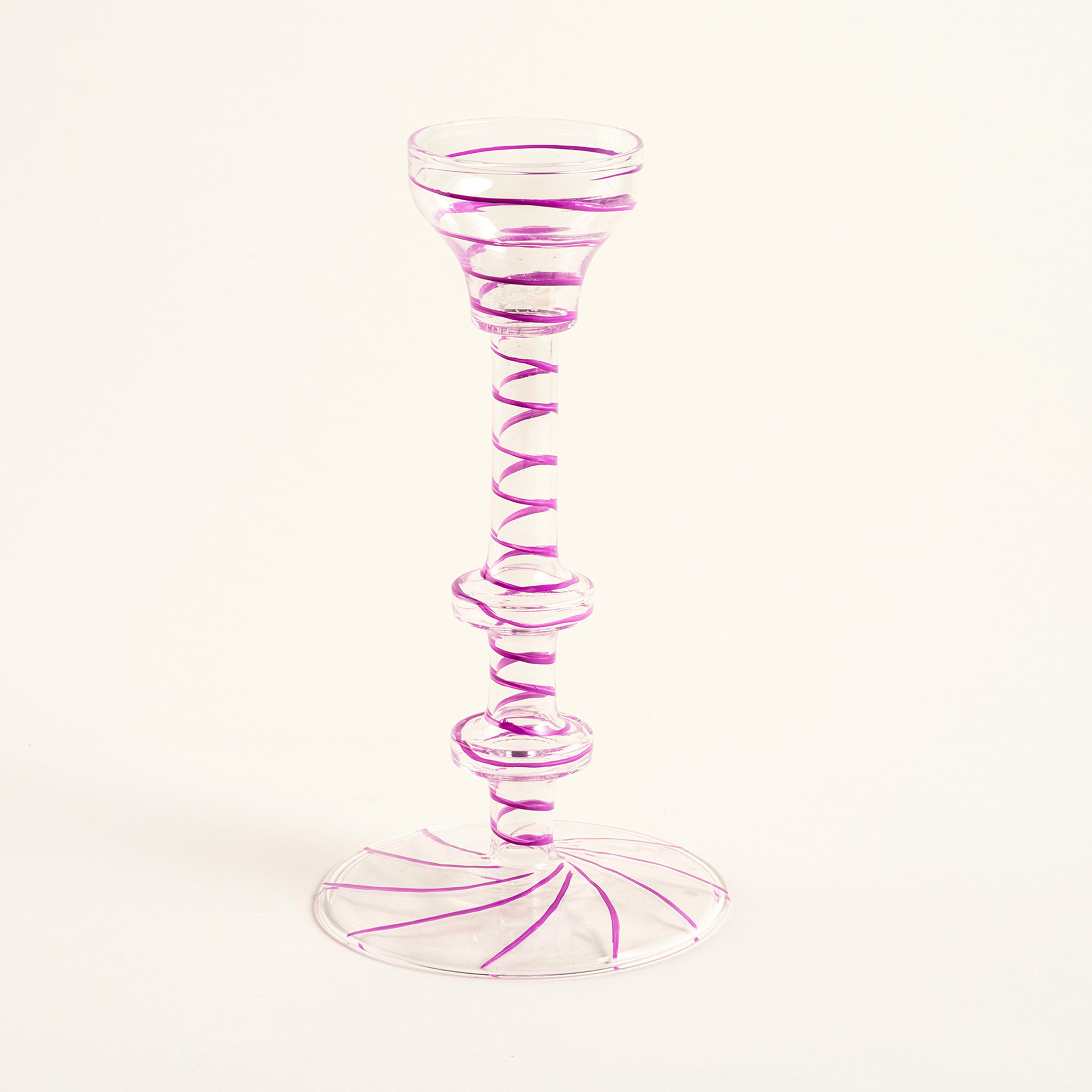 Aravalı Cam Şamdan 8x8x15.5 Cm Renkli