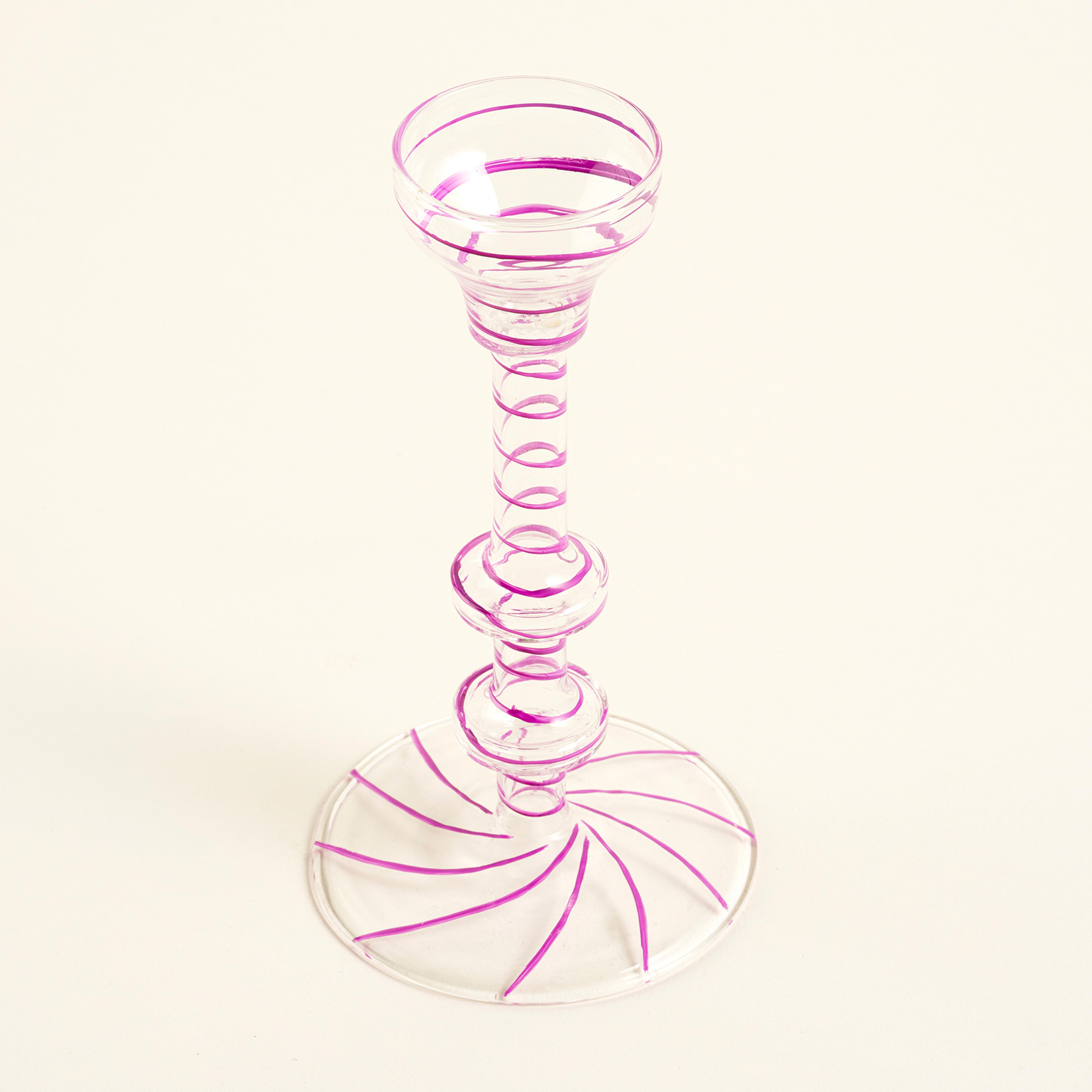 Aravalı Cam Şamdan 8x8x15.5 Cm Renkli