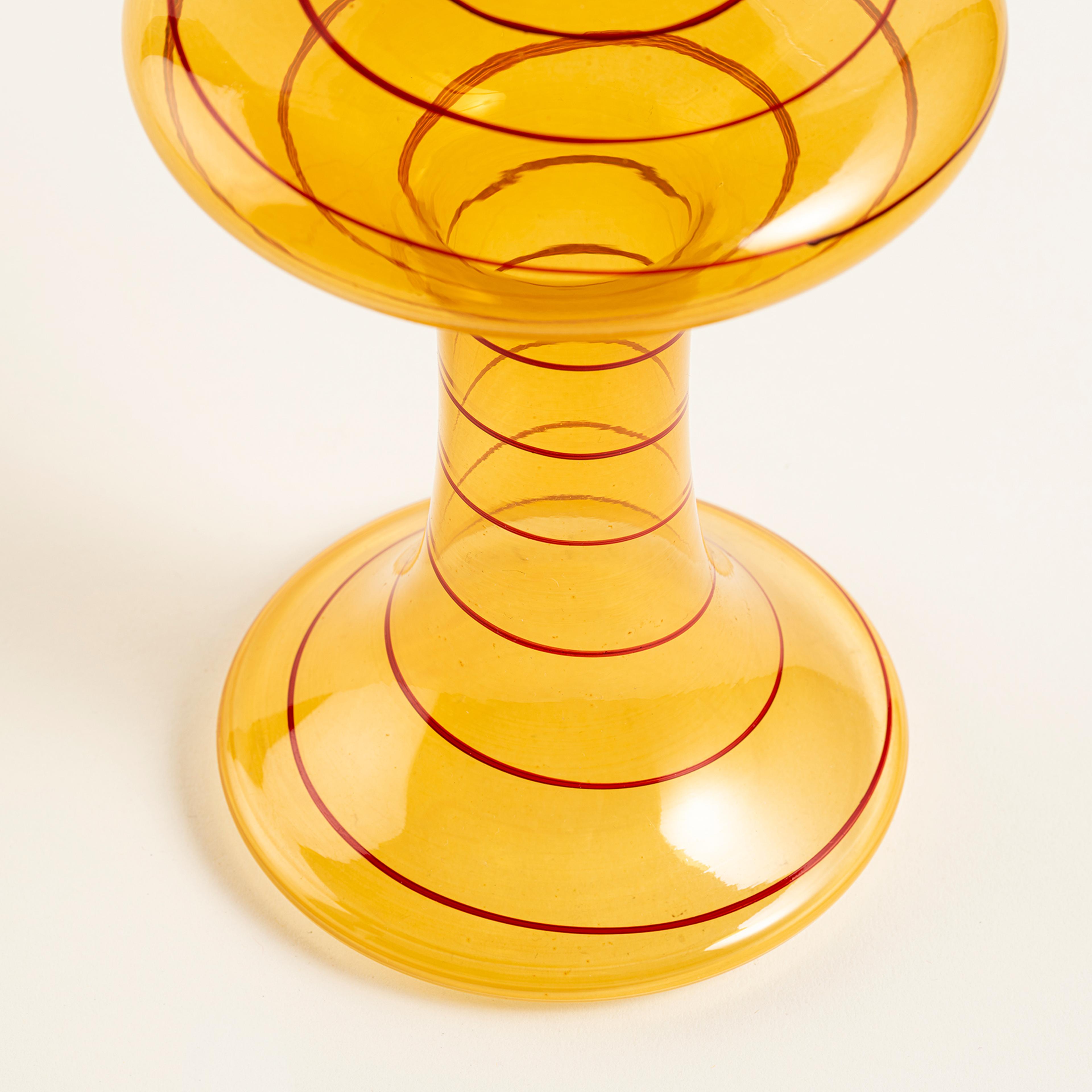 Aravalı Cam Şamdan 11x11x19 Cm Renkli