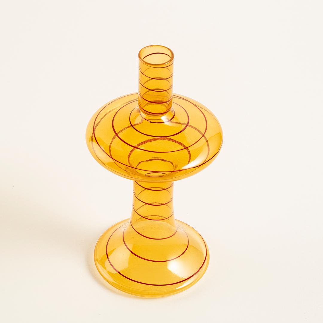 Aravalı Cam Şamdan 11x11x19 Cm Renkli