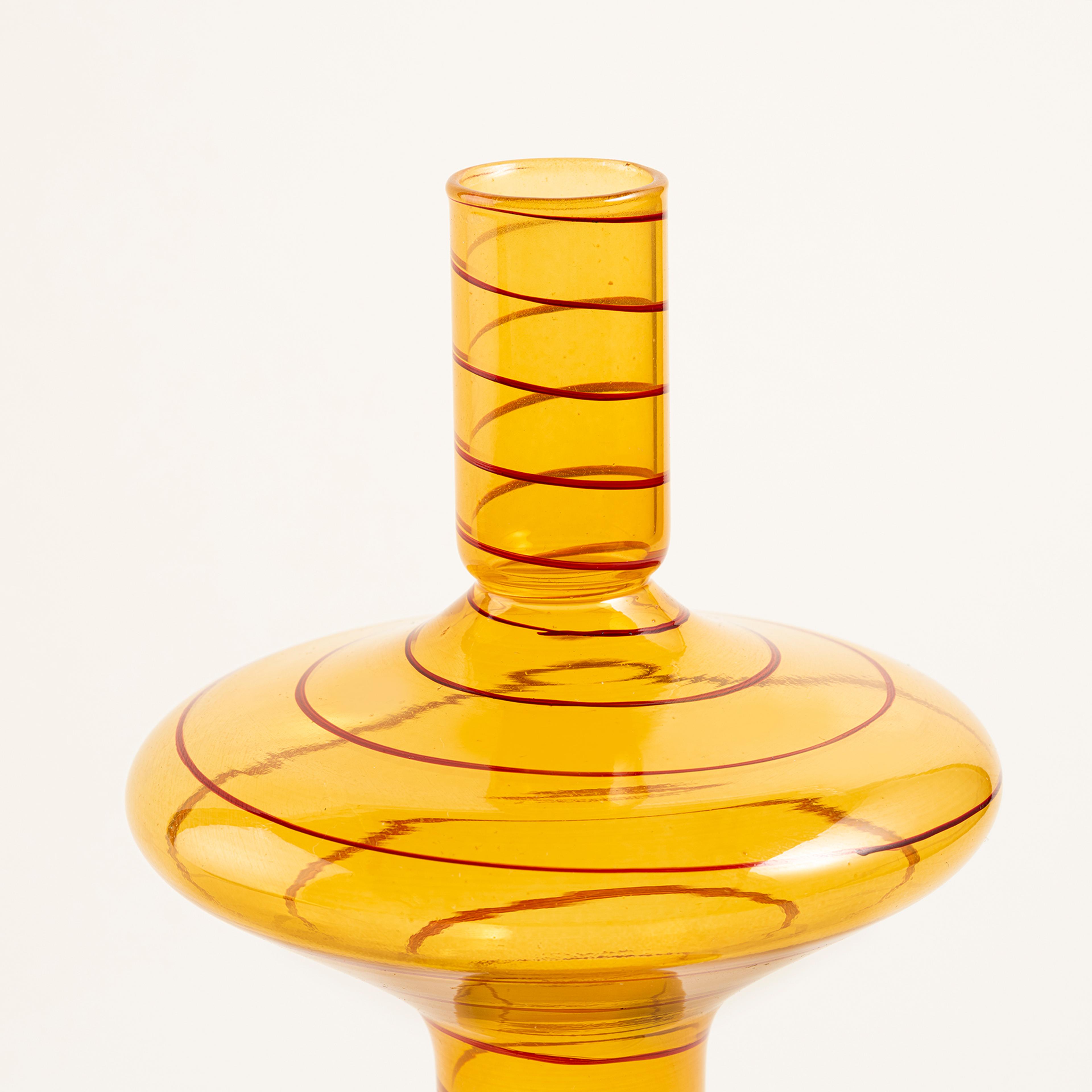 Aravalı Cam Şamdan 11x11x19 Cm Renkli