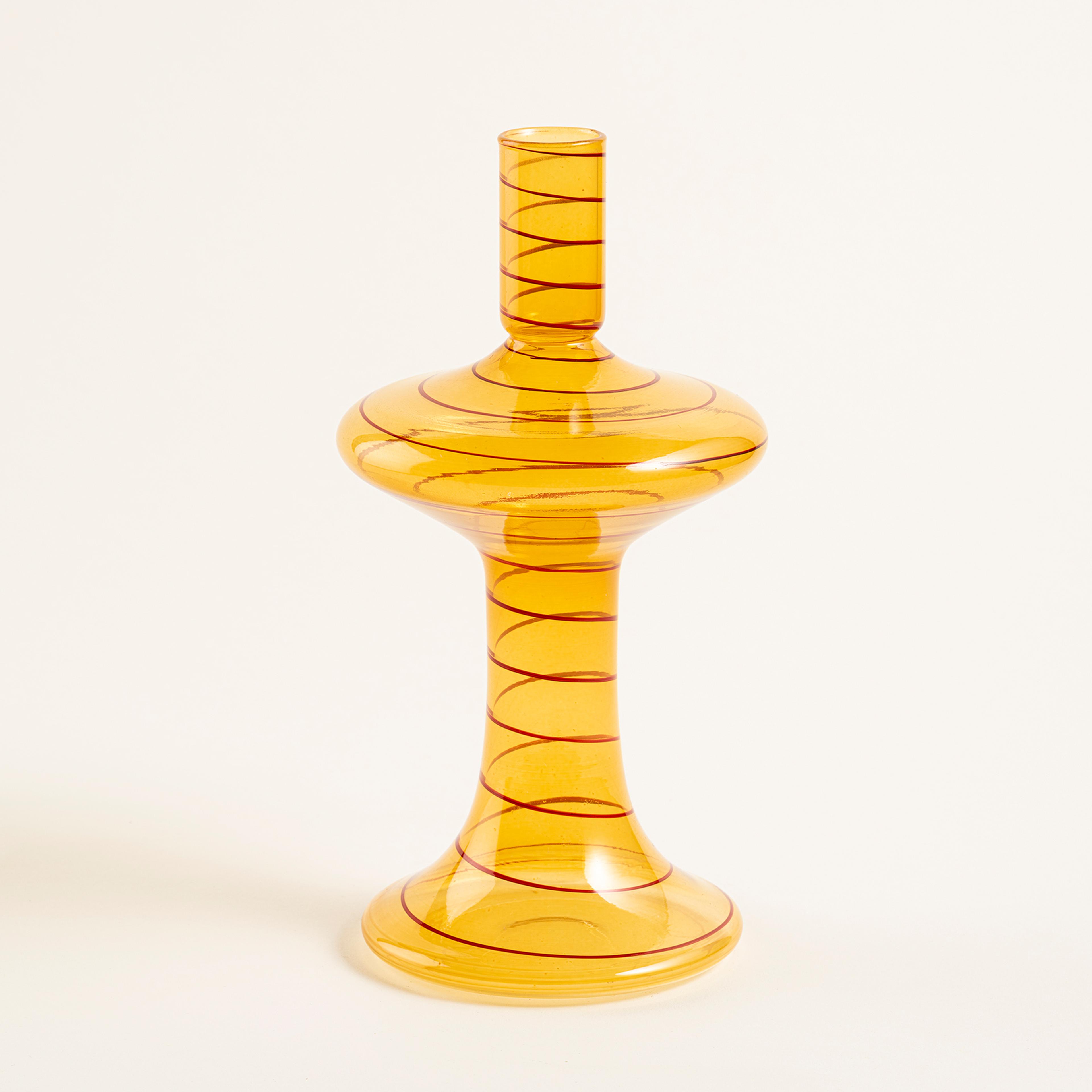 Aravalı Cam Şamdan 11x11x19 Cm Renkli