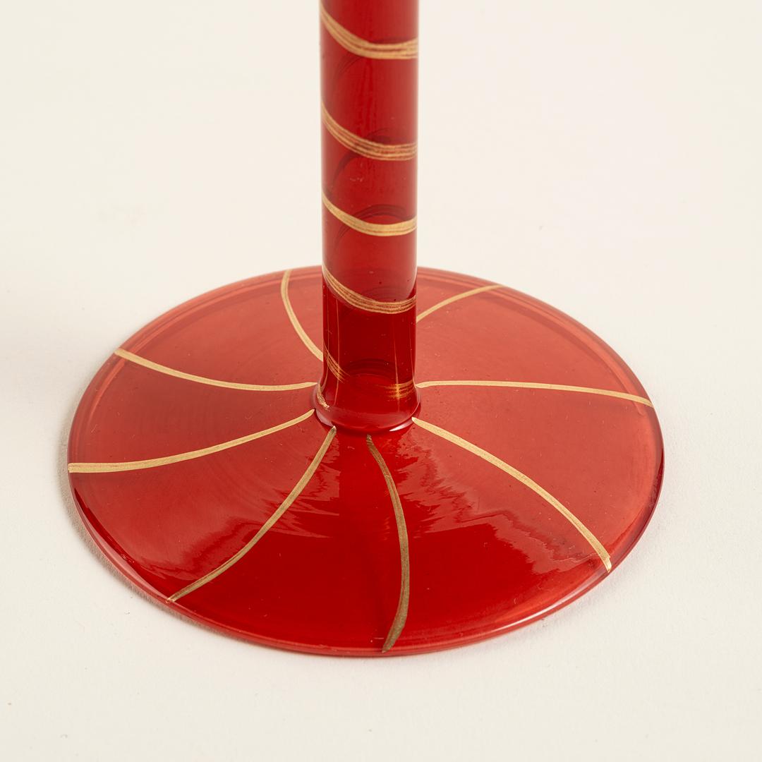 1 Cam Şamdan 8.75x8.75x25 Cm Renkli