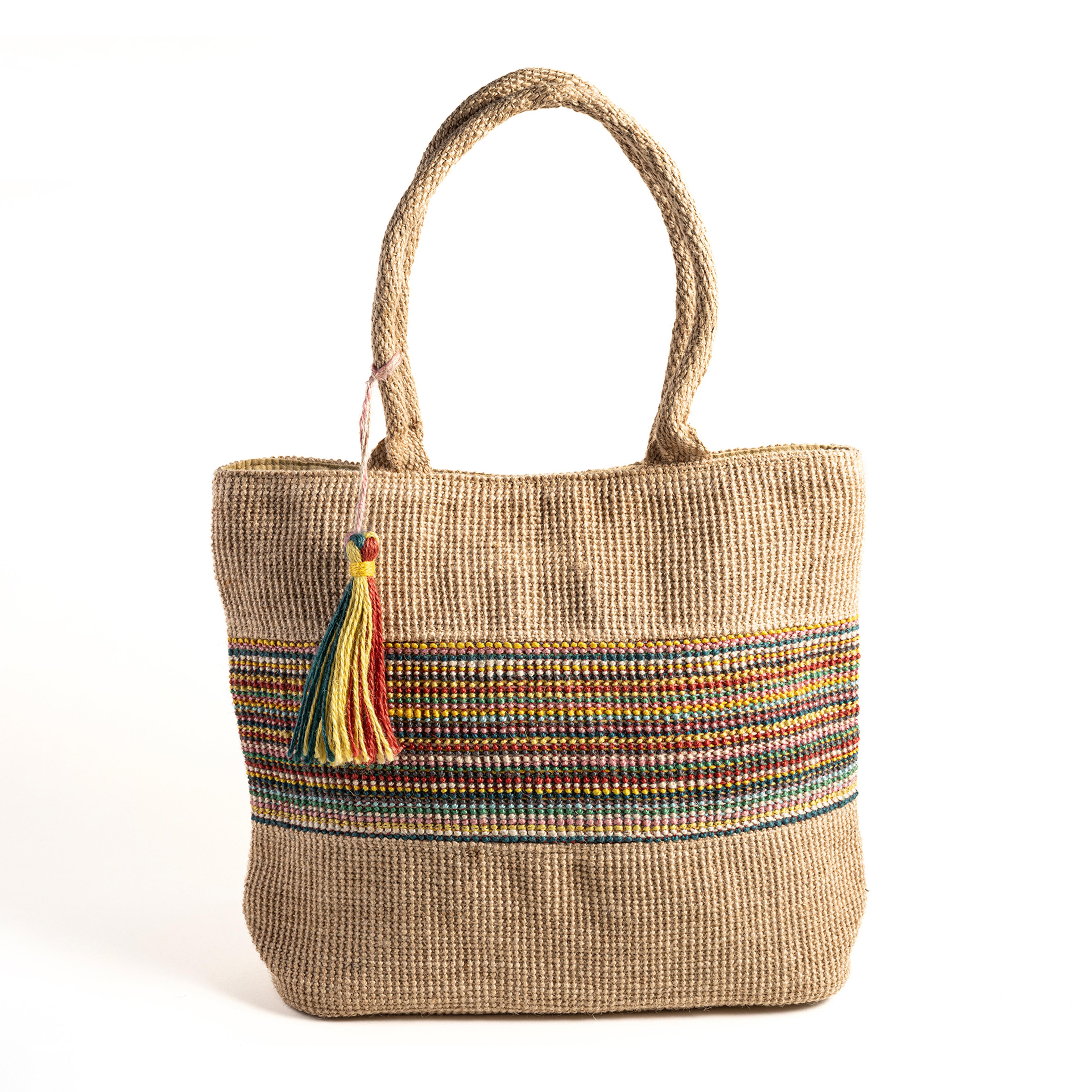 Kolkata Jüt Çanta 33x31x11 Cm Bej