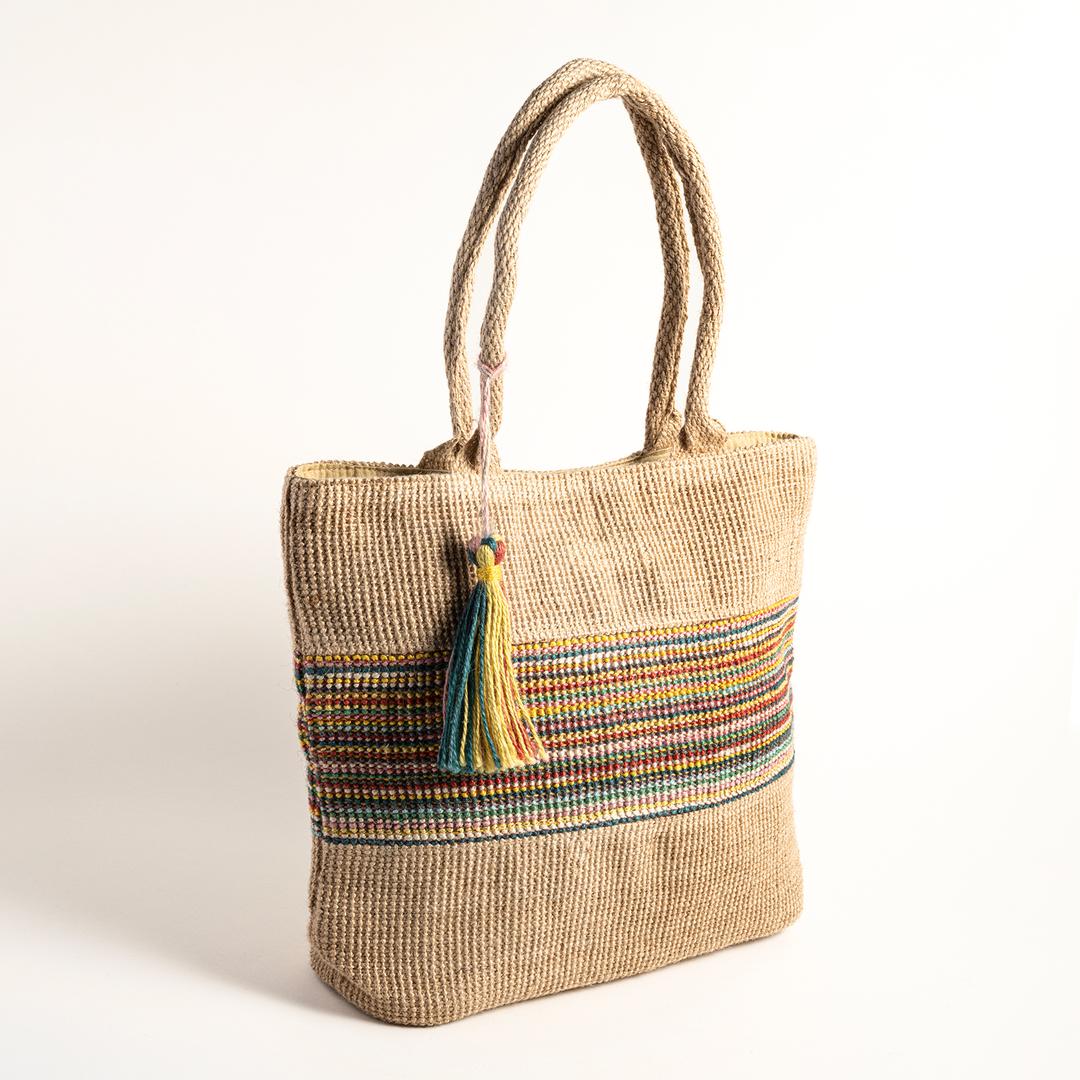 Kolkata Jüt Çanta 33x31x11 Cm Bej