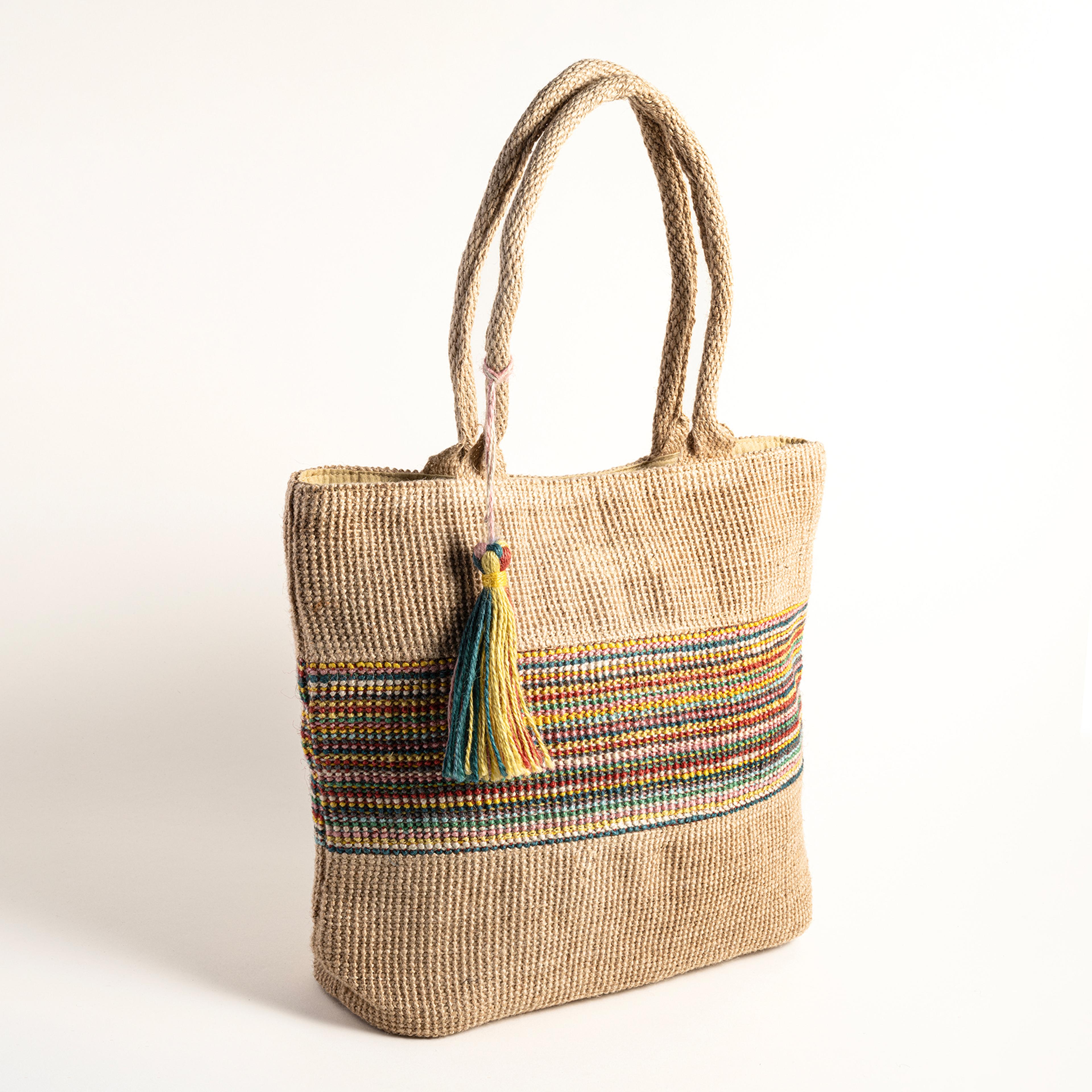 Kolkata Jüt Çanta 33x31x11 Cm Bej