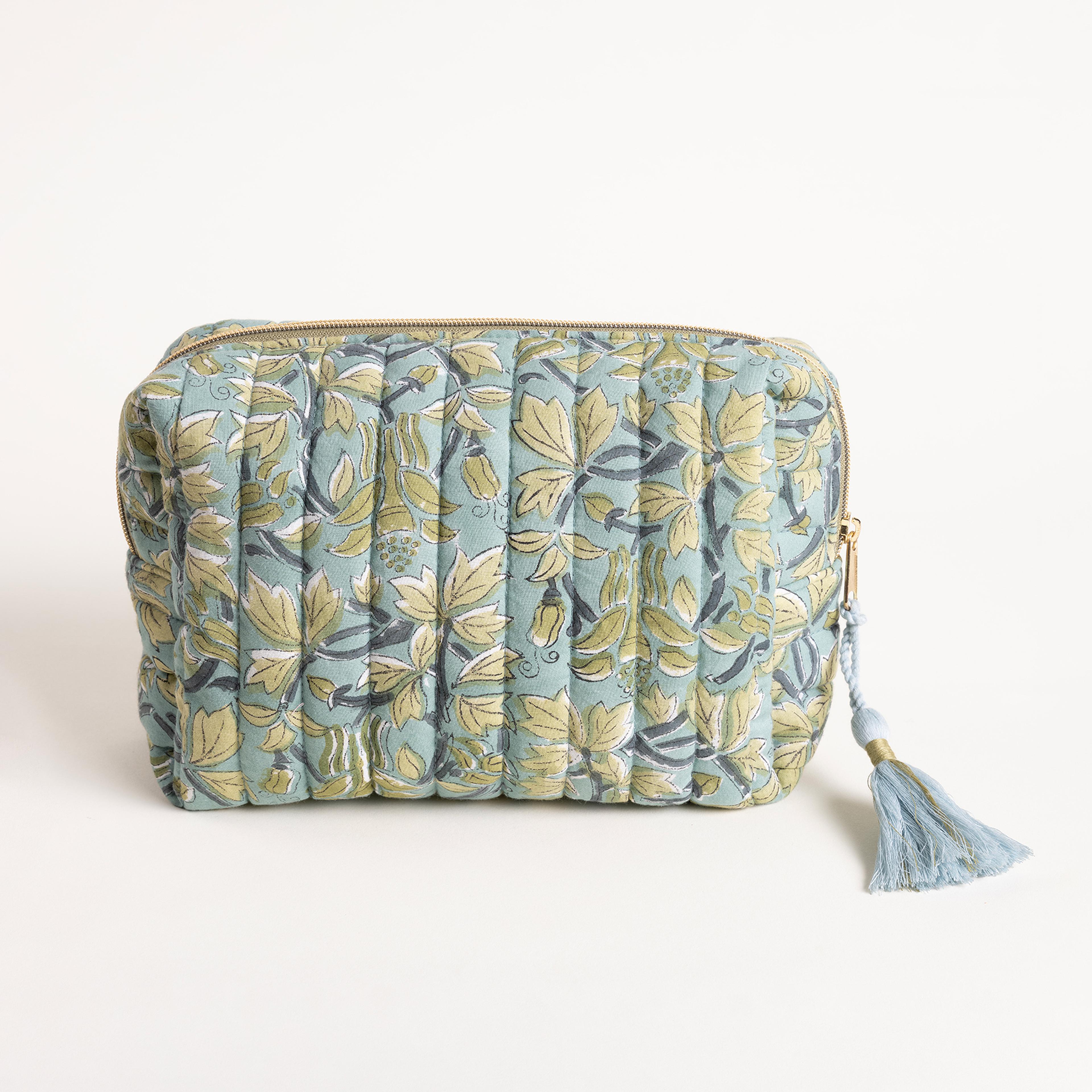 Delhı Baskılı Büyük Boy %100 Pamuk Makyaj Çantası 25x16x10 Cm Renkli