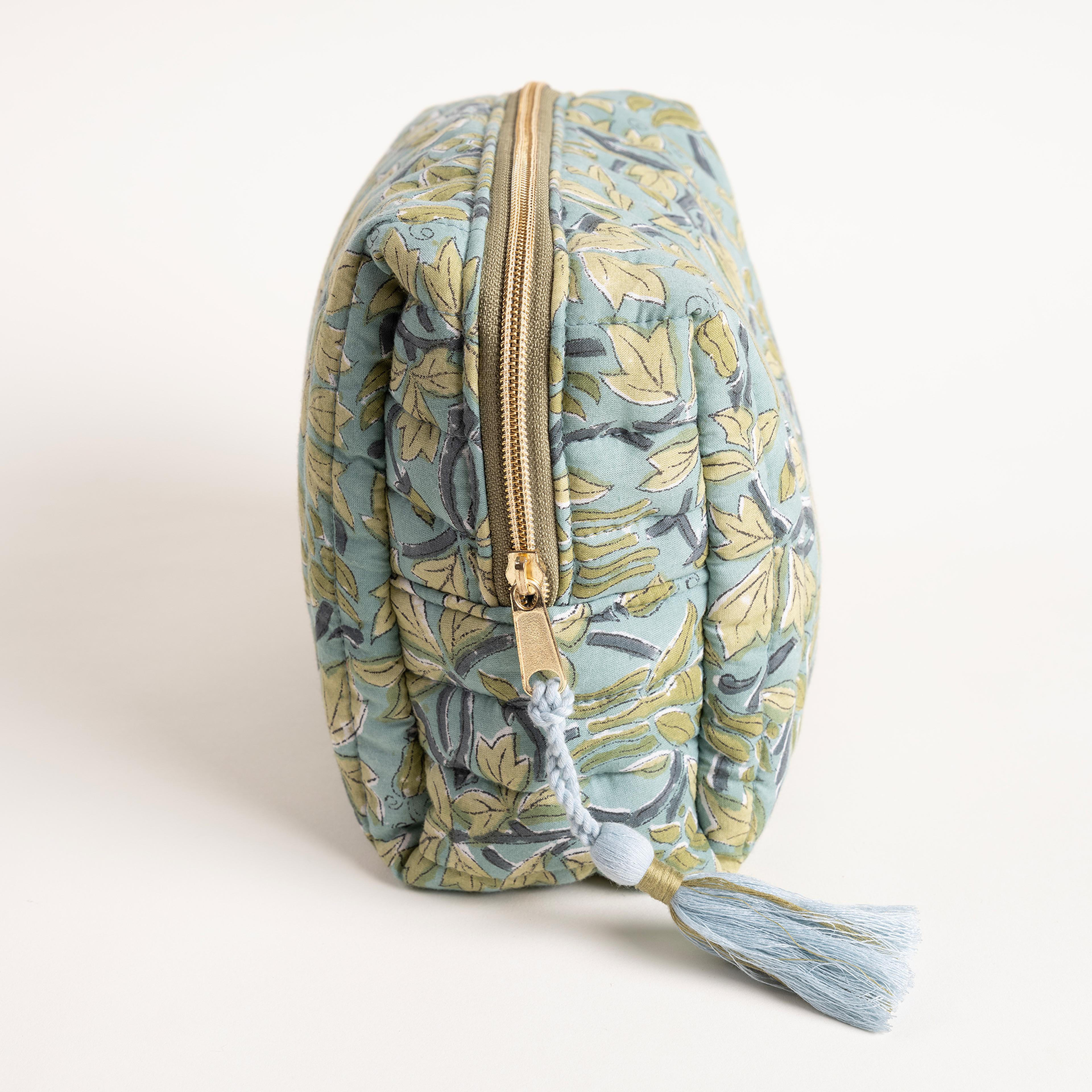 Delhı Baskılı Büyük Boy %100 Pamuk Makyaj Çantası 25x16x10 Cm Renkli