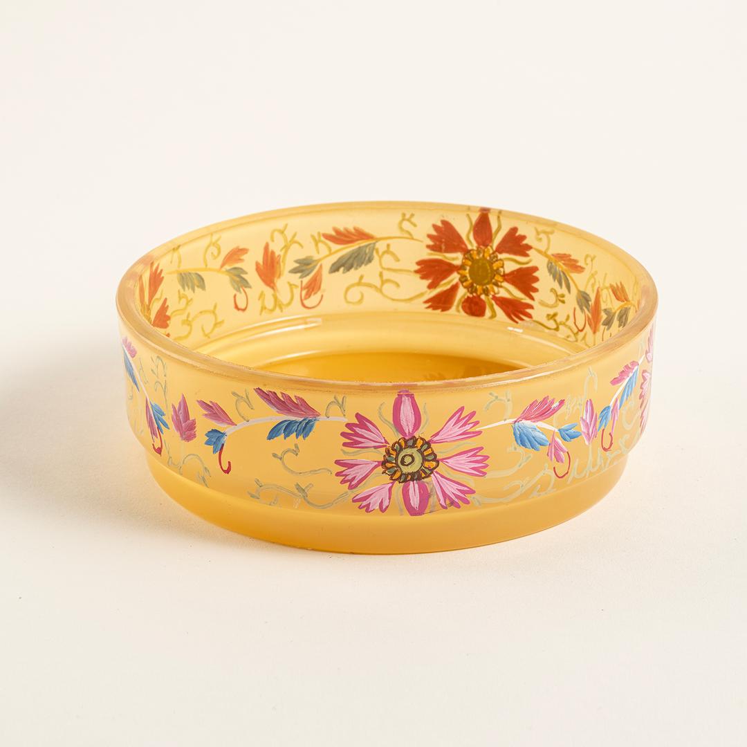 Aravalı Cam Dekoratif Kase 15x15x5 Cm Sarı