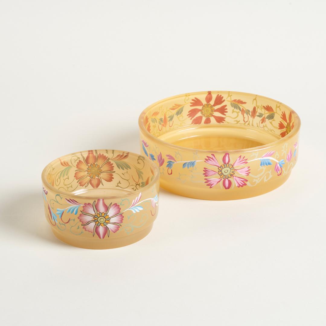 Aravalı Cam Dekoratif Kase 15x15x5 Cm Sarı