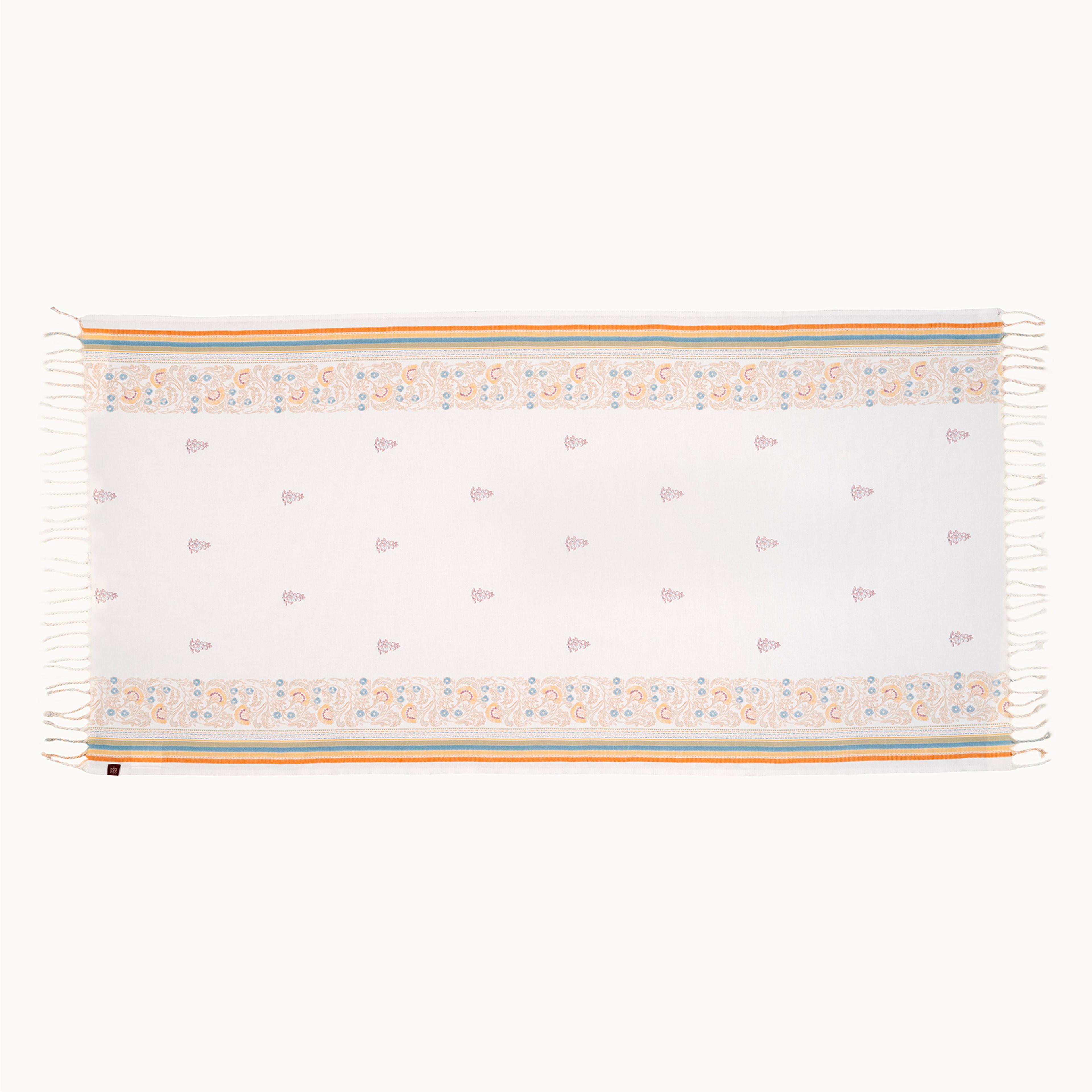 Baklan Saçaklı Dijital Baskılı Geniş Bordürlü Pamuk %100 Pamuk Peştamal 90x170 Cm Renkli