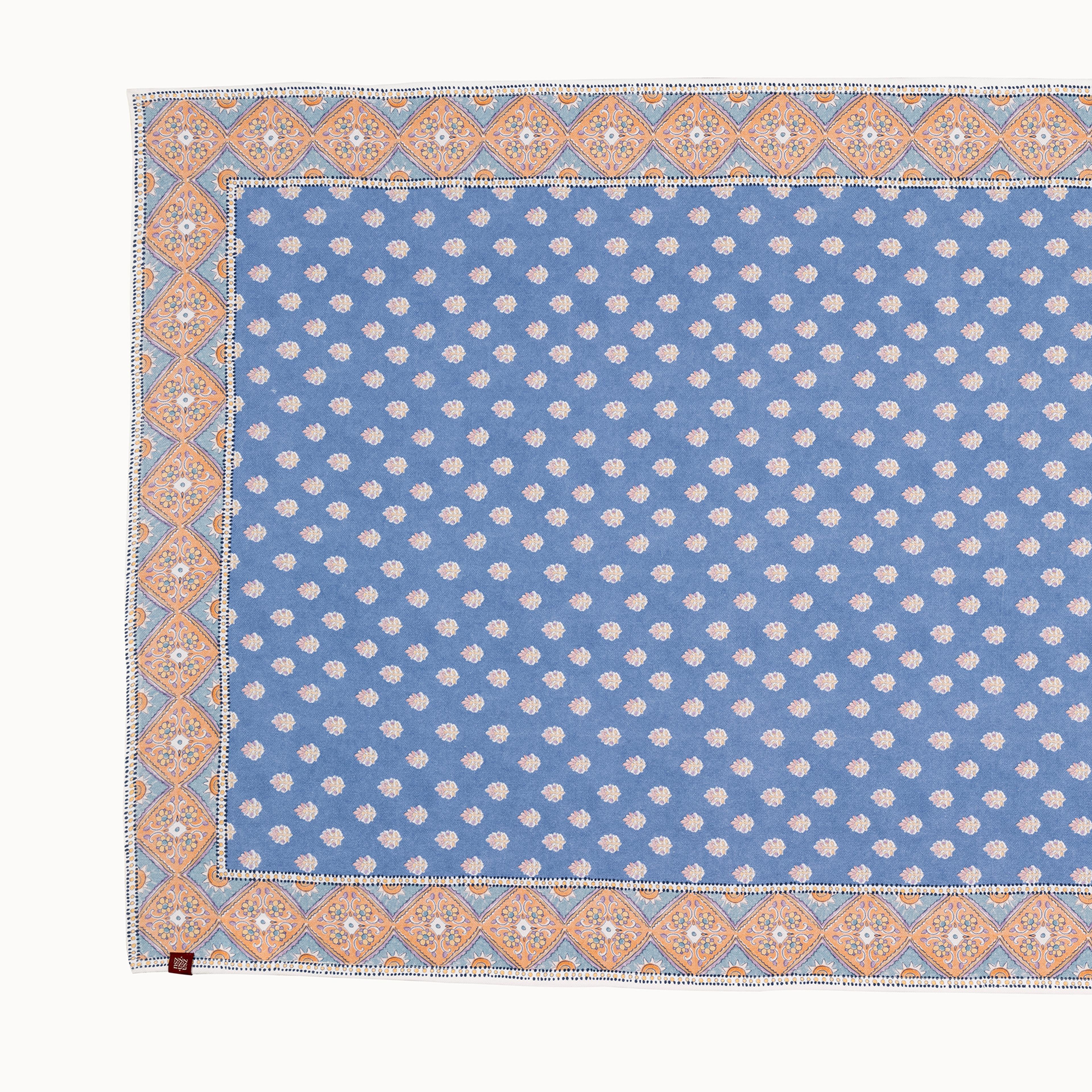 Baklan Püsküllü Dijital Baskılı Pamuk %100 Pamuk Peştamal 90x170 Cm Mavi