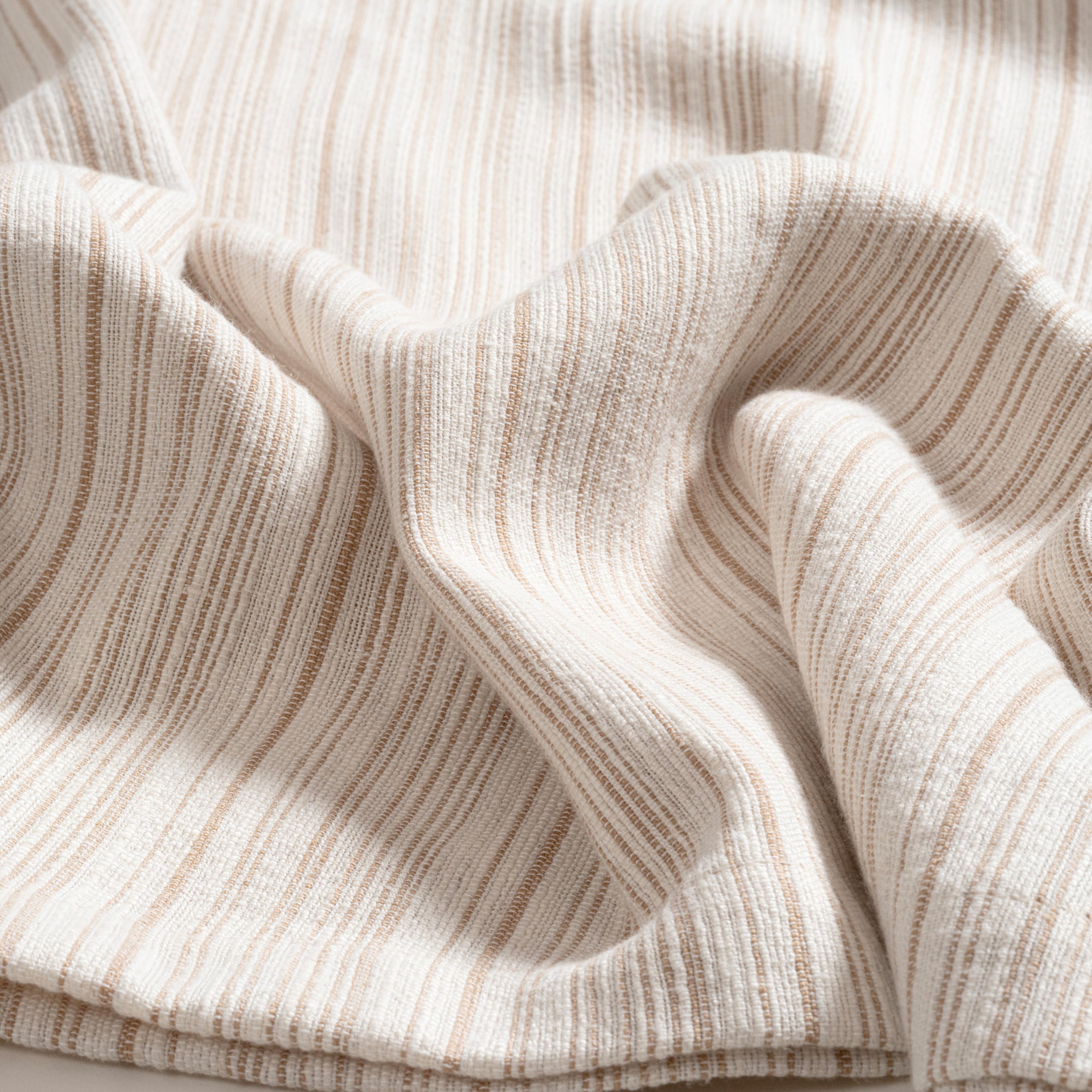 Nilüfer İplik Boyalı Polyester Keten Polyester Runner 50x180 Cm Ekru - Bej