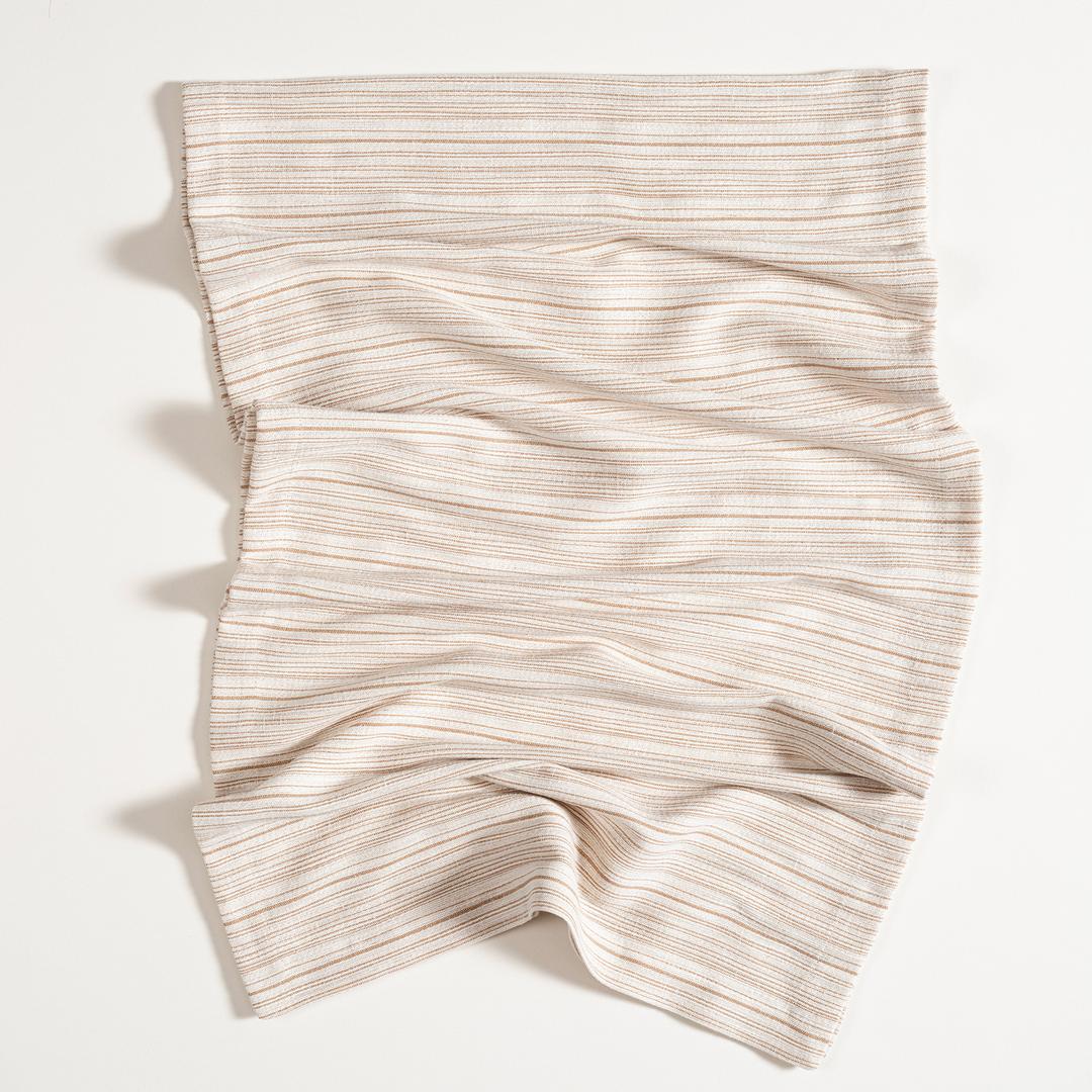 Nilüfer İplik Boyalı Polyester Keten Polyester Runner 50x180 Cm Ekru - Bej