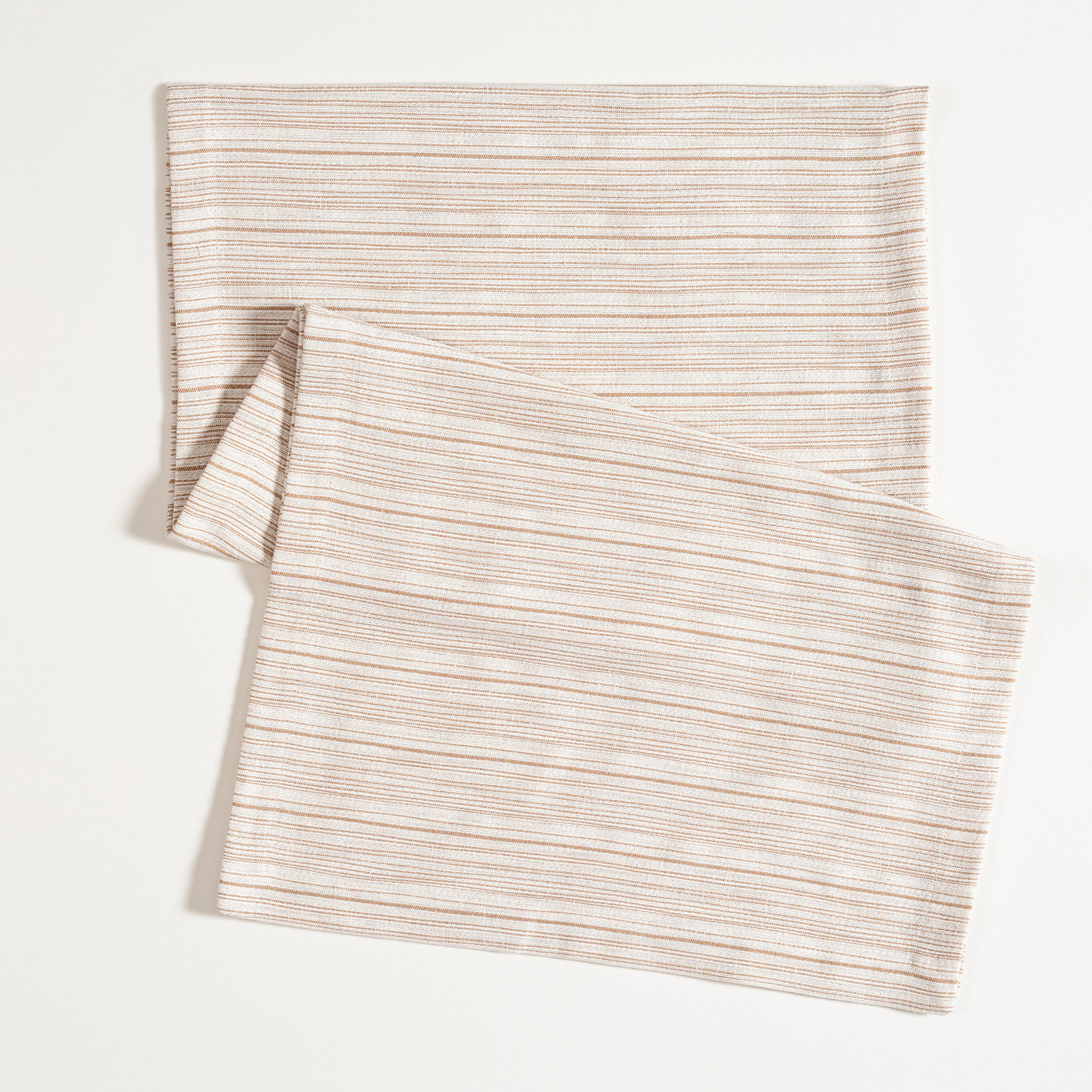 Nilüfer İplik Boyalı Polyester Keten Polyester Runner 50x180 Cm Ekru - Bej