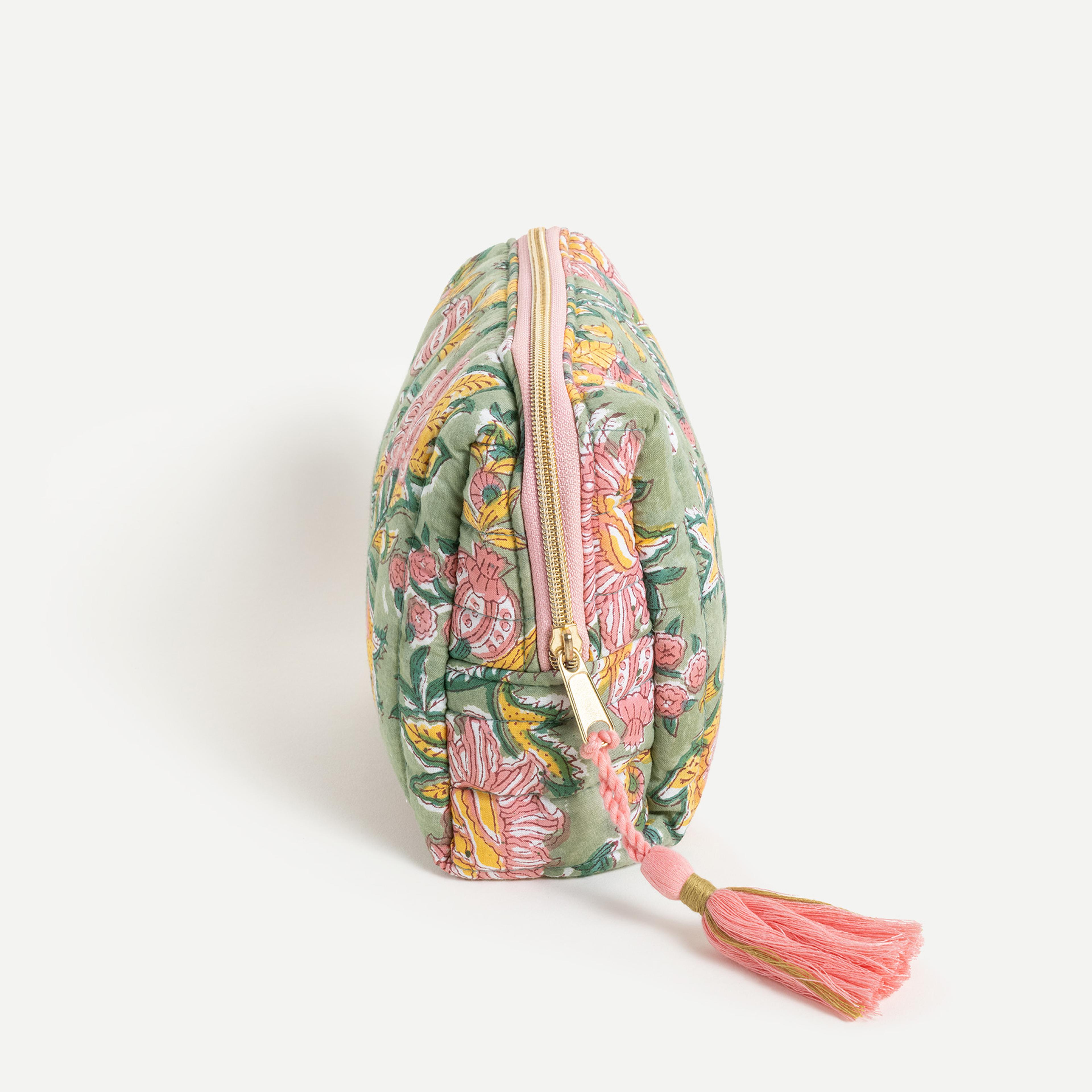 Delhı Baskılı Orta Boy %100 Pamuk Makyaj Çantası 21x14x9 Cm Renkli