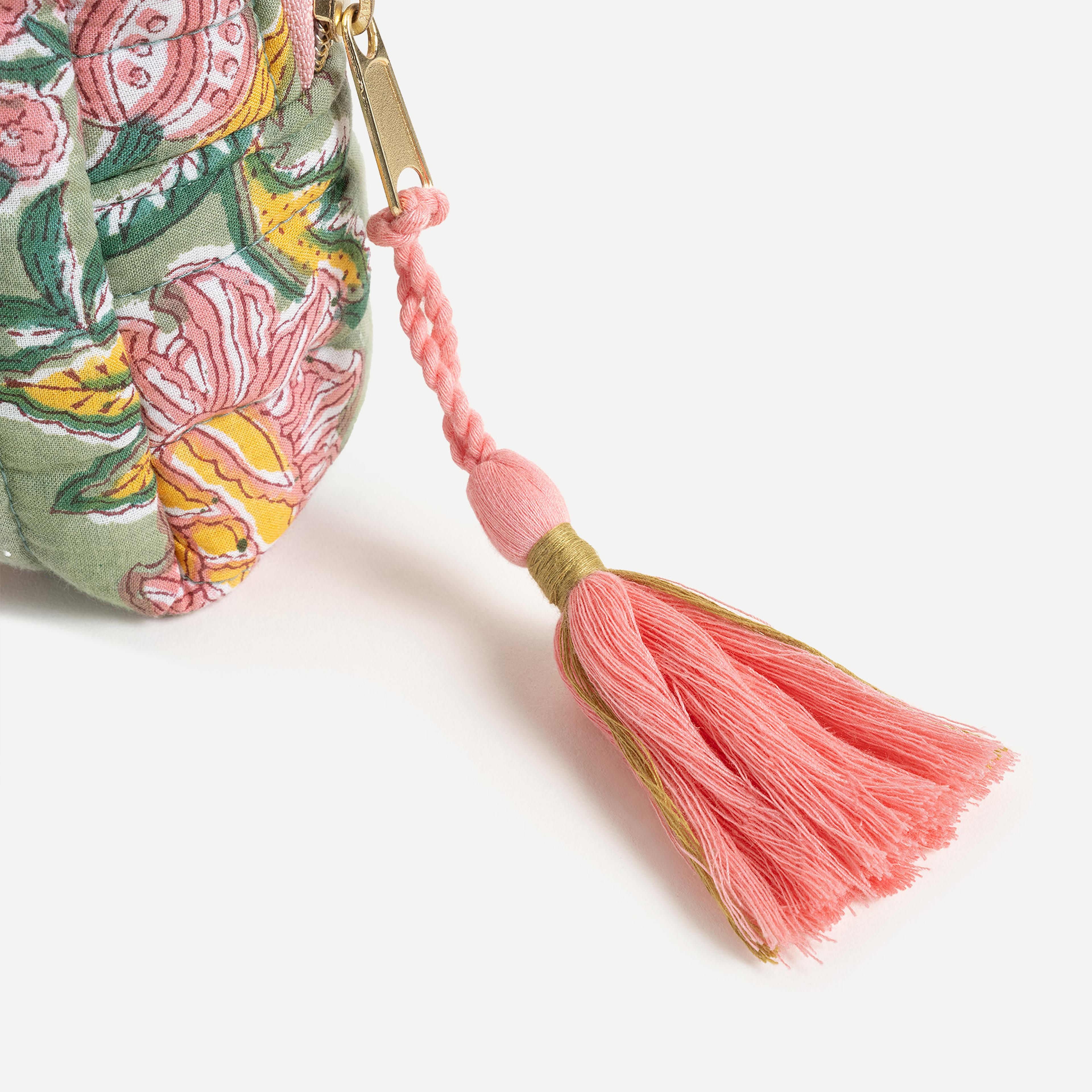 Delhı Baskılı Orta Boy %100 Pamuk Makyaj Çantası 21x14x9 Cm Renkli