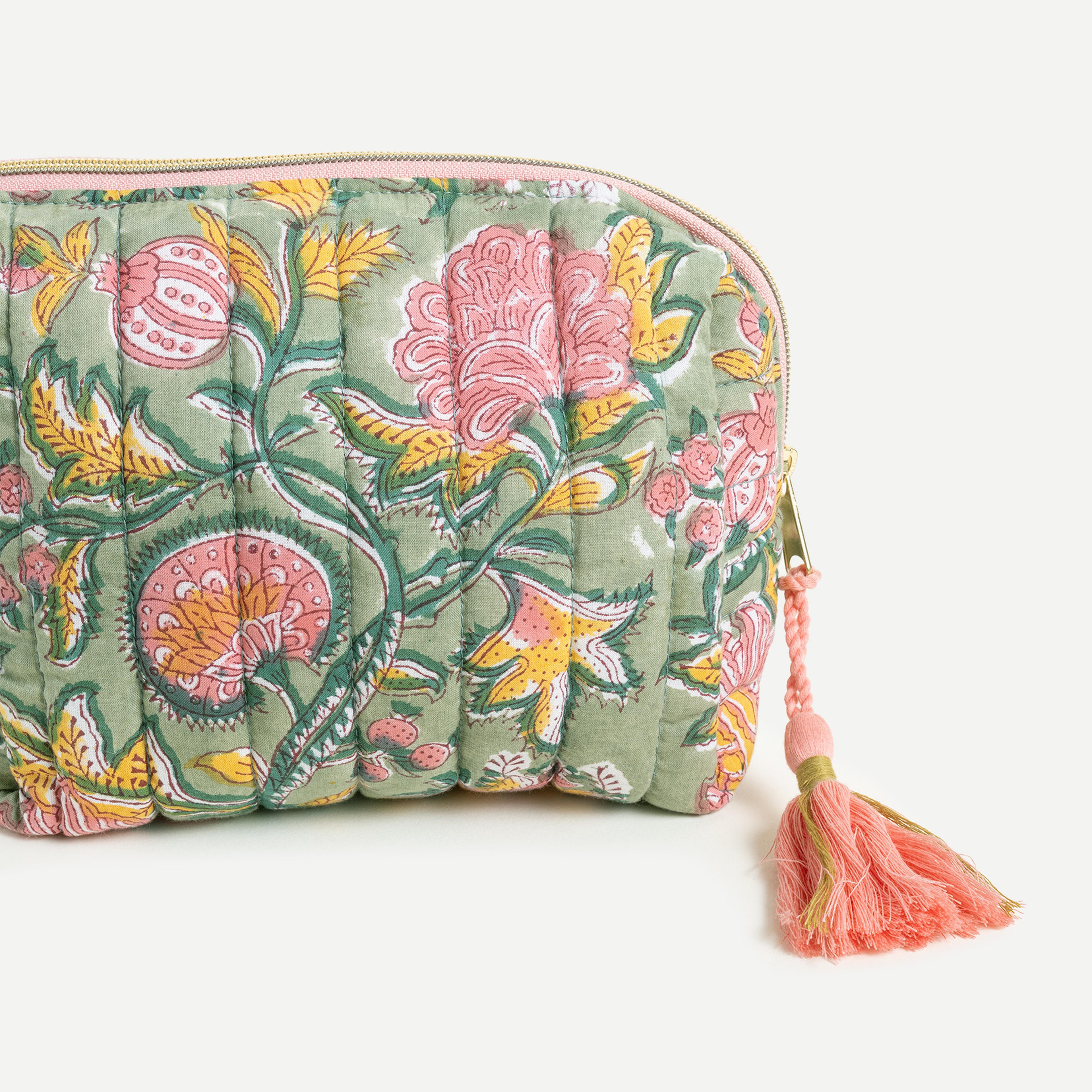 Delhı Baskılı Orta Boy %100 Pamuk Makyaj Çantası 21x14x9 Cm Renkli