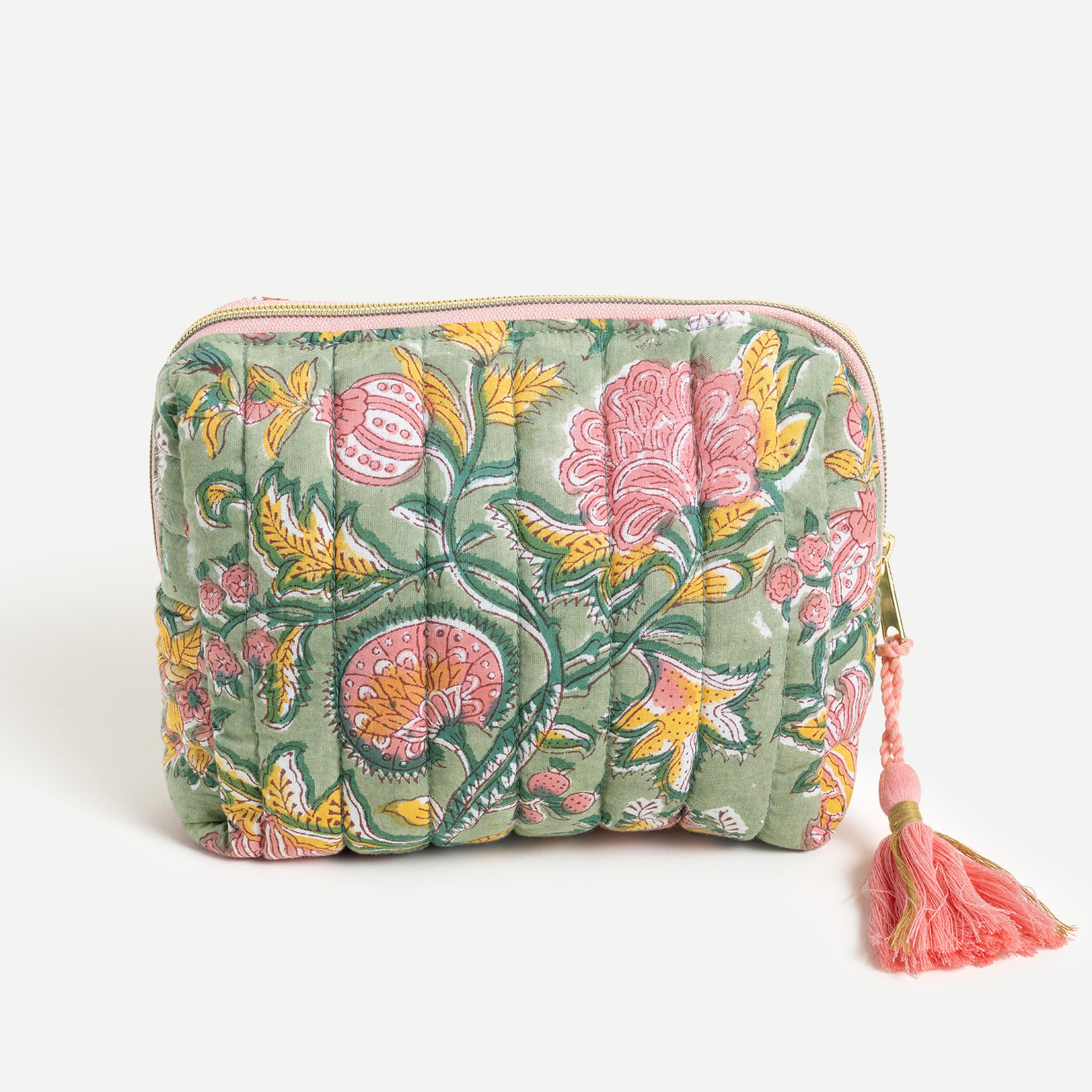 Delhı Baskılı Orta Boy %100 Pamuk Makyaj Çantası 21x14x9 Cm Renkli