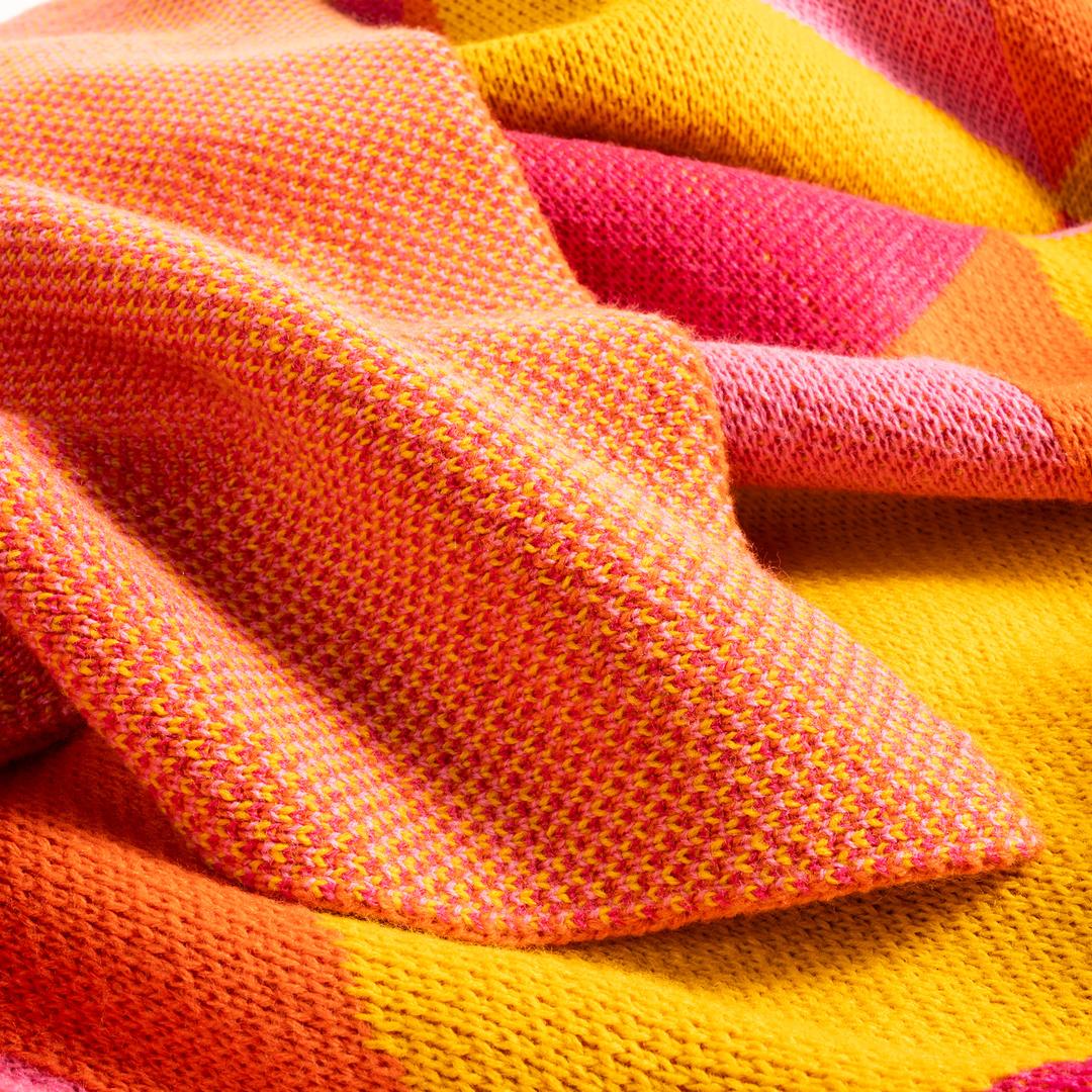 Moda Jakarlı Örme Akrilik 100% Akrilik Koltuk Şalı 130x170 Cm Renkli