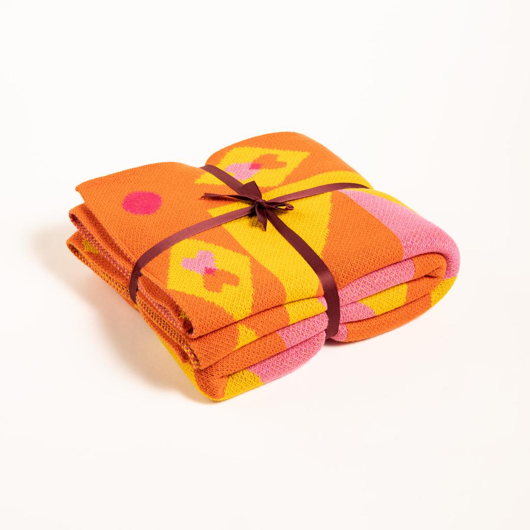 Moda Jakarlı Örme Akrilik 100% Akrilik Koltuk Şalı 130x170 Cm Renkli