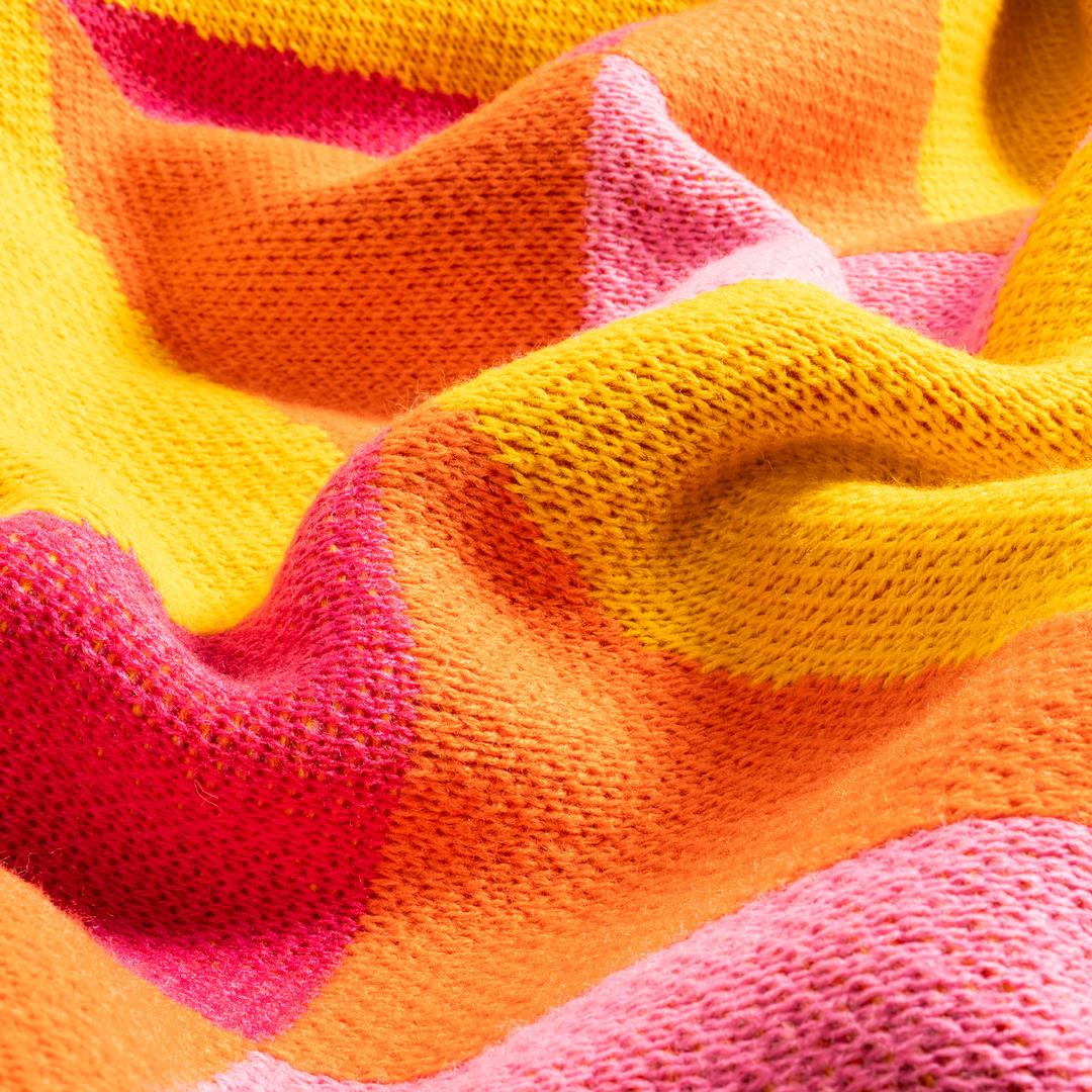 Moda Jakarlı Örme Akrilik 100% Akrilik Koltuk Şalı 130x170 Cm Renkli