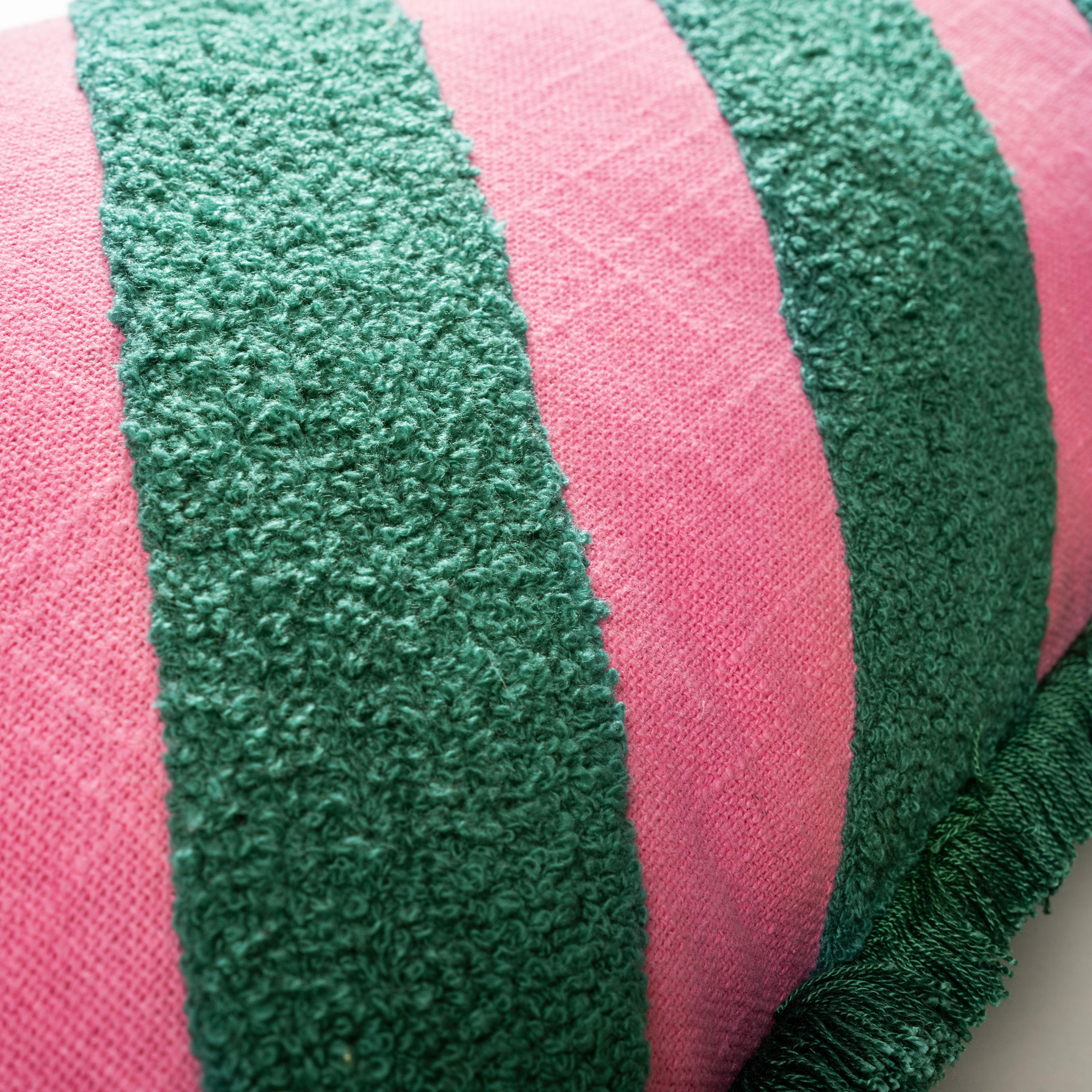 Ghunı Verevli Pamuk Pamuk Dolgulu Kırlent 30x55 Cm Pembe - Yeşil