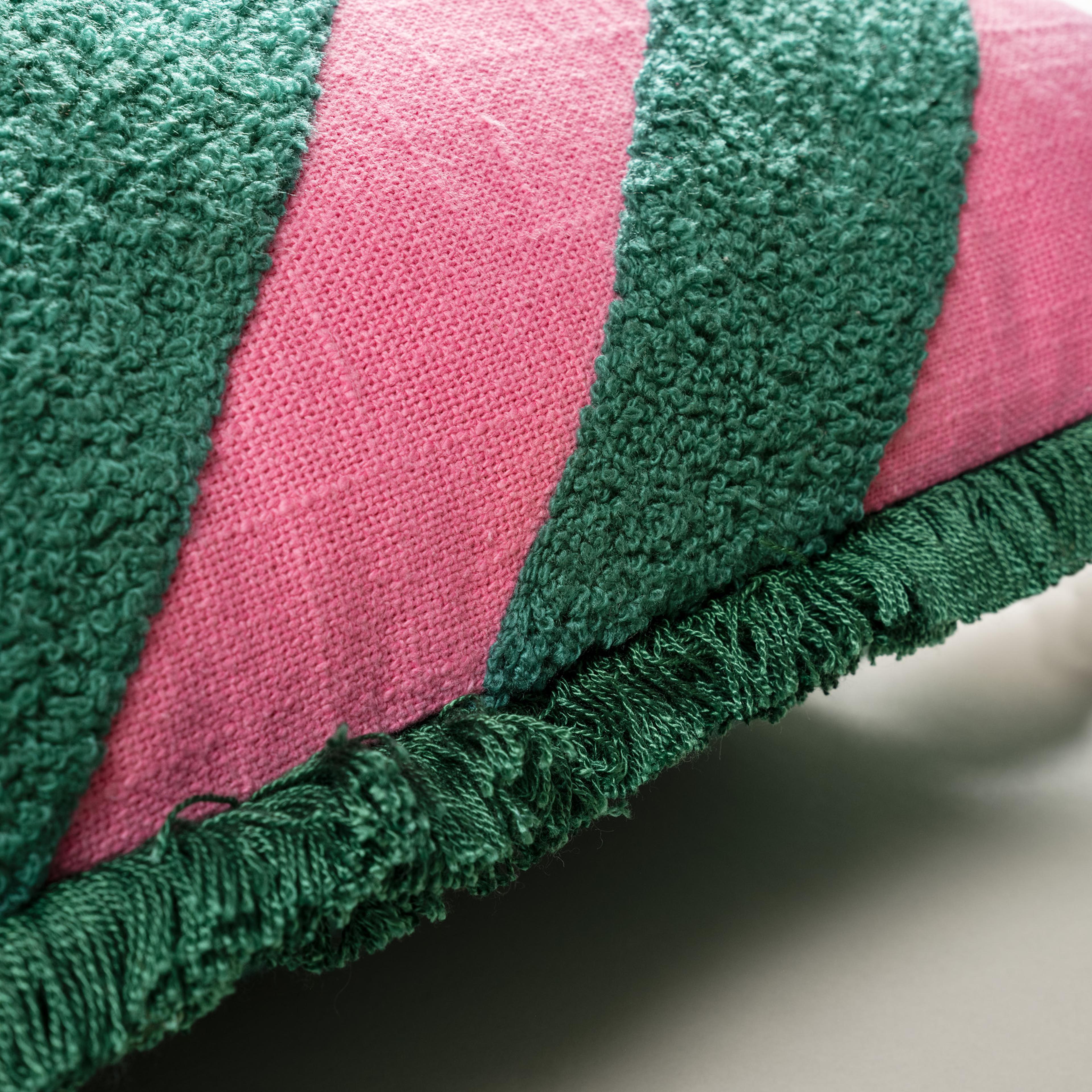 Ghunı Verevli Pamuk Pamuk Dolgulu Kırlent 30x55 Cm Pembe - Yeşil