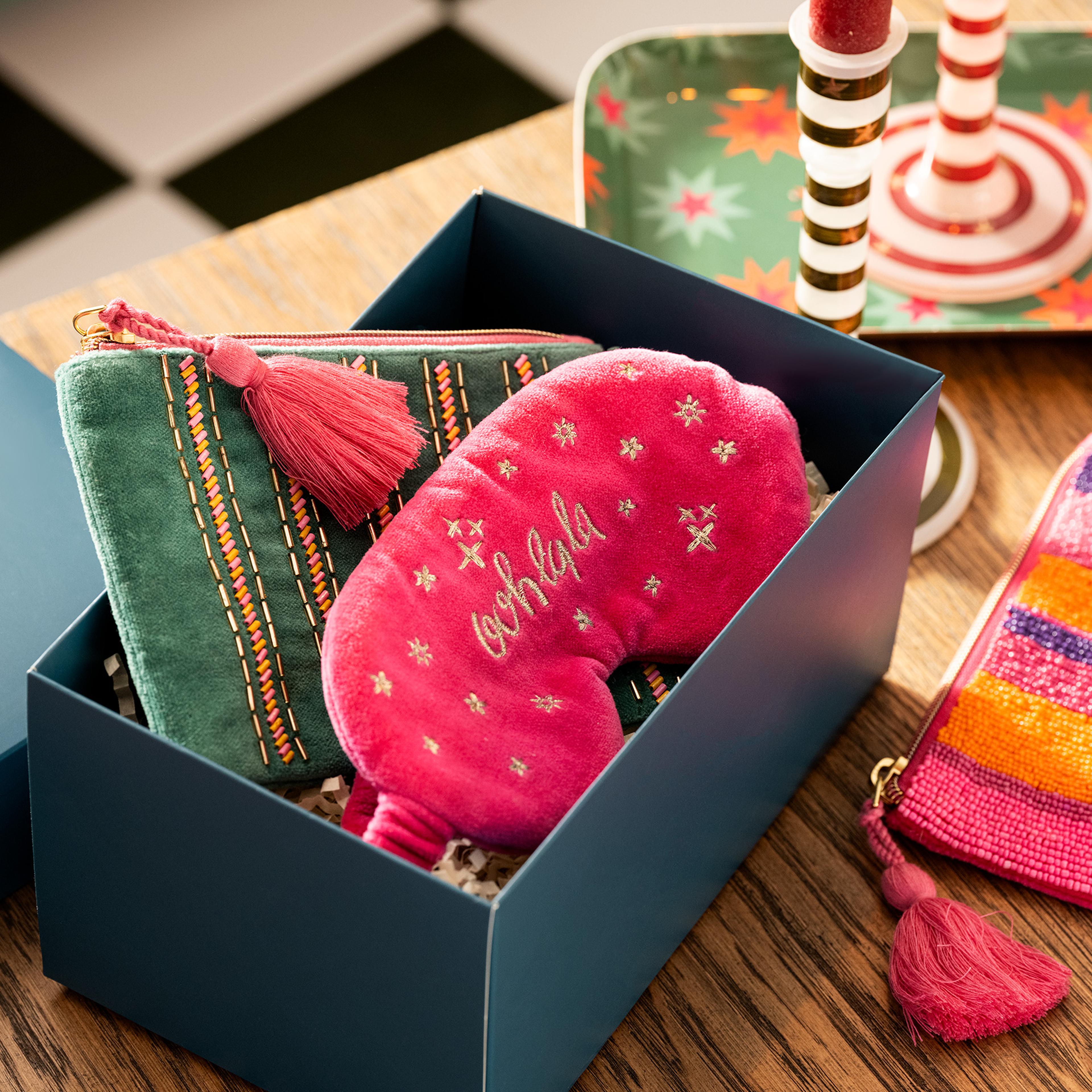 Delhı Boncuk Nakışlı Küçük Boy Pamuk Pamuk Makyaj Çantası 12x18 Cm Yeşil