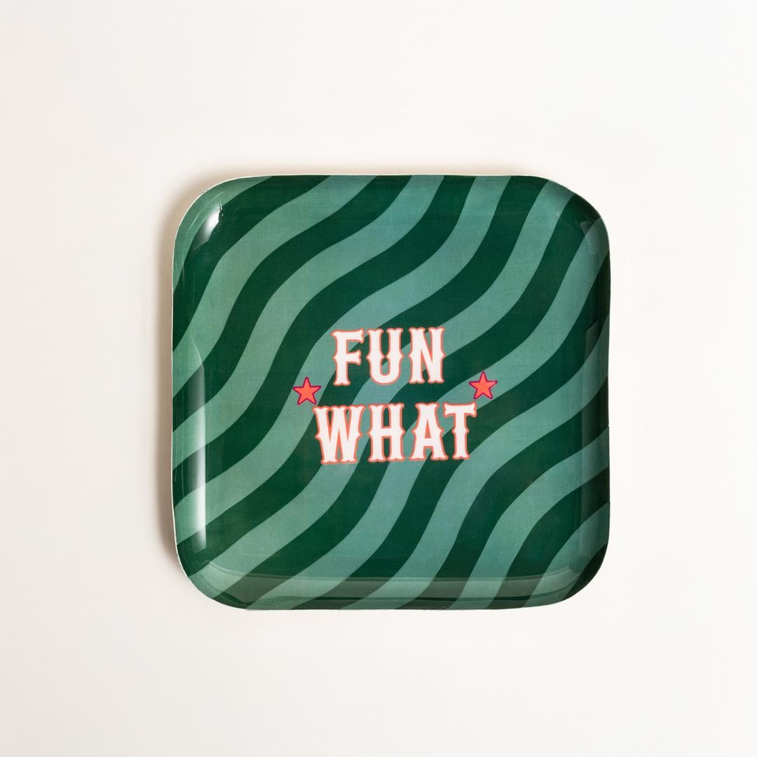 Nanpur Metal Dekoratif Tepsi 25x25x3 Cm Yeşil