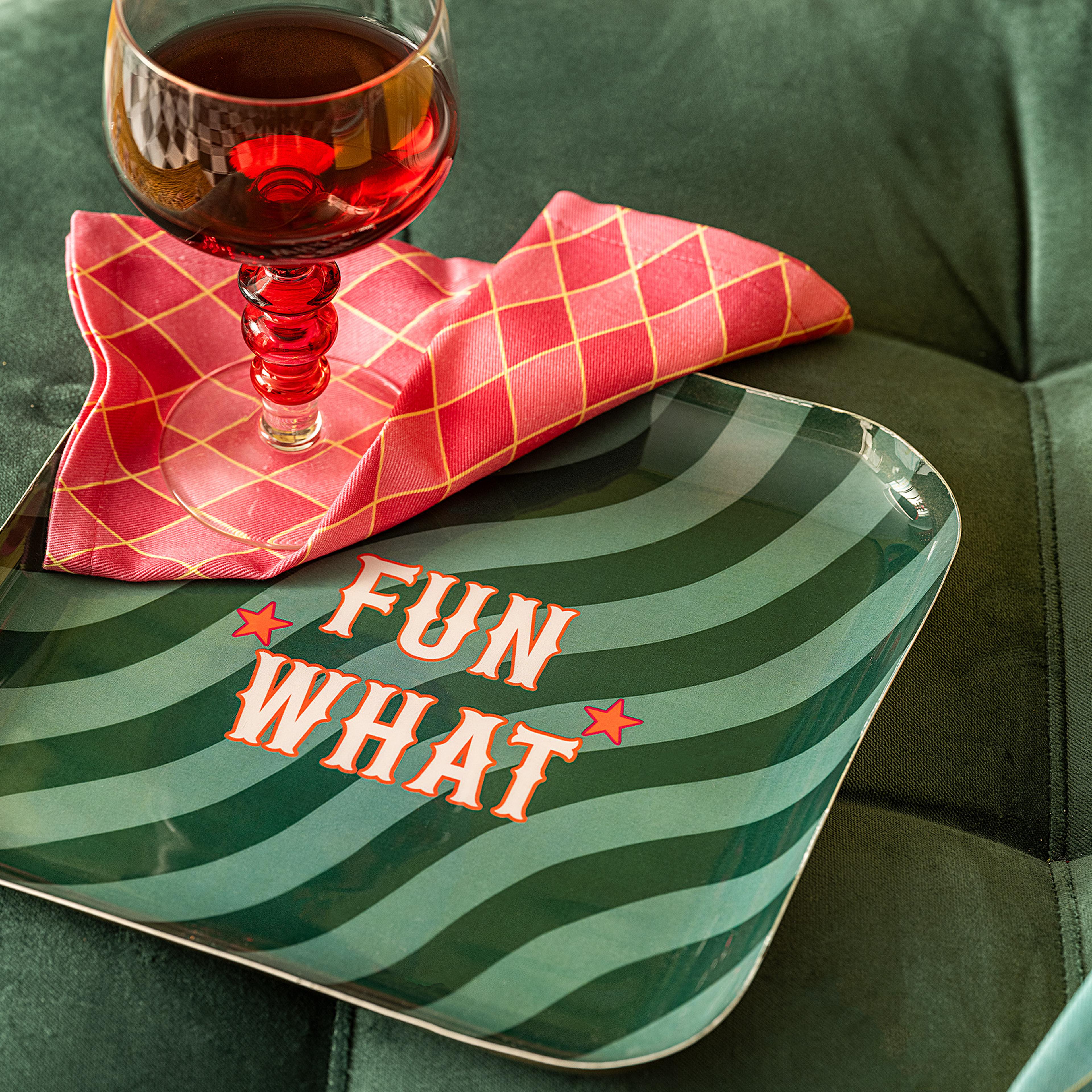 Nanpur Metal Dekoratif Tepsi 25x25x3 Cm Yeşil