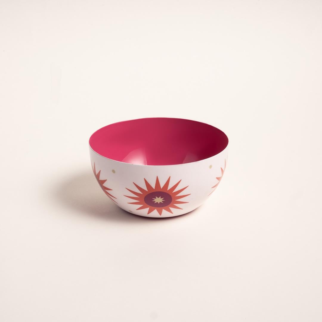 Nanpur Metal Kase 15x15x5 Cm Beyaz - Turuncu