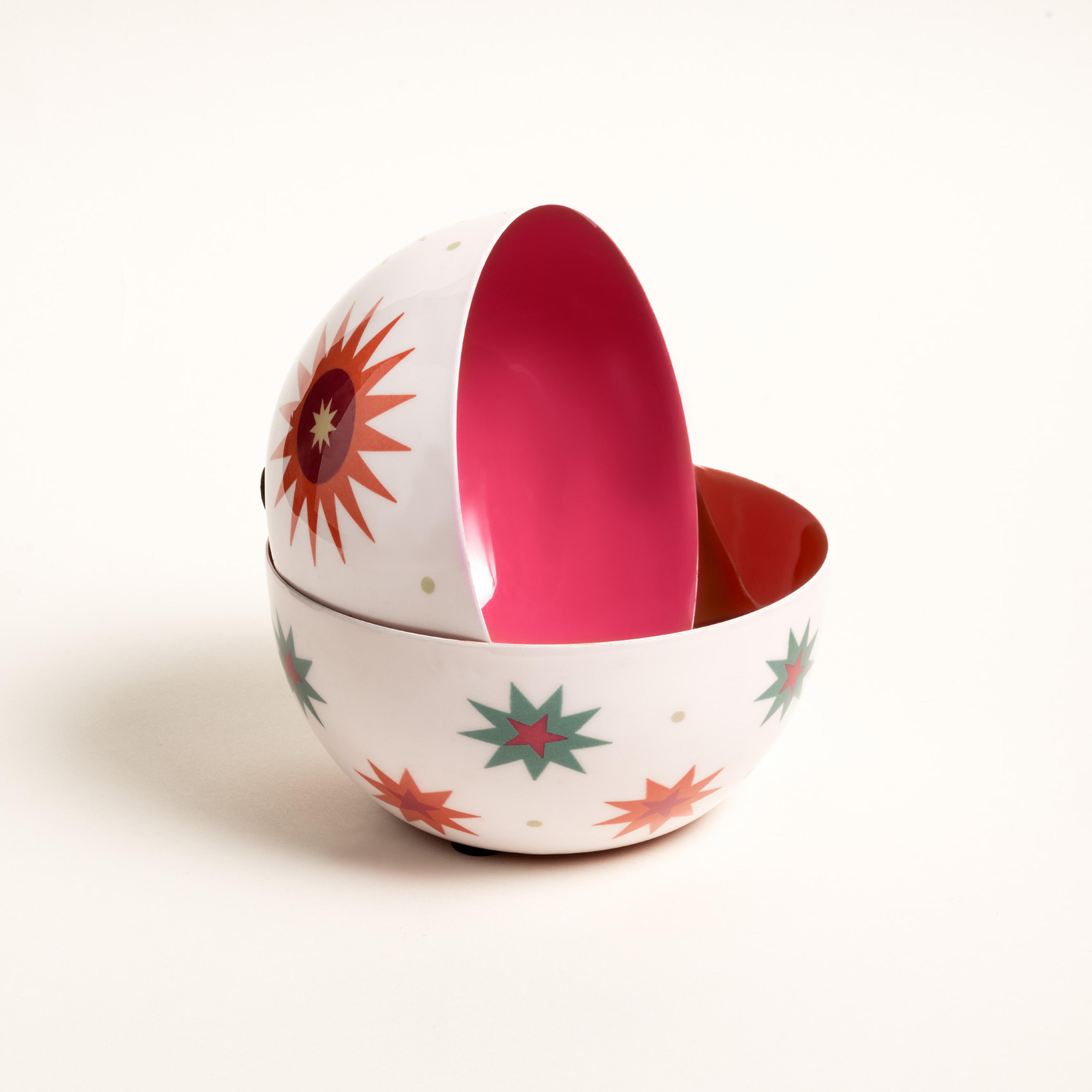 Nanpur Metal Kase 15x15x5 Cm Beyaz - Turuncu