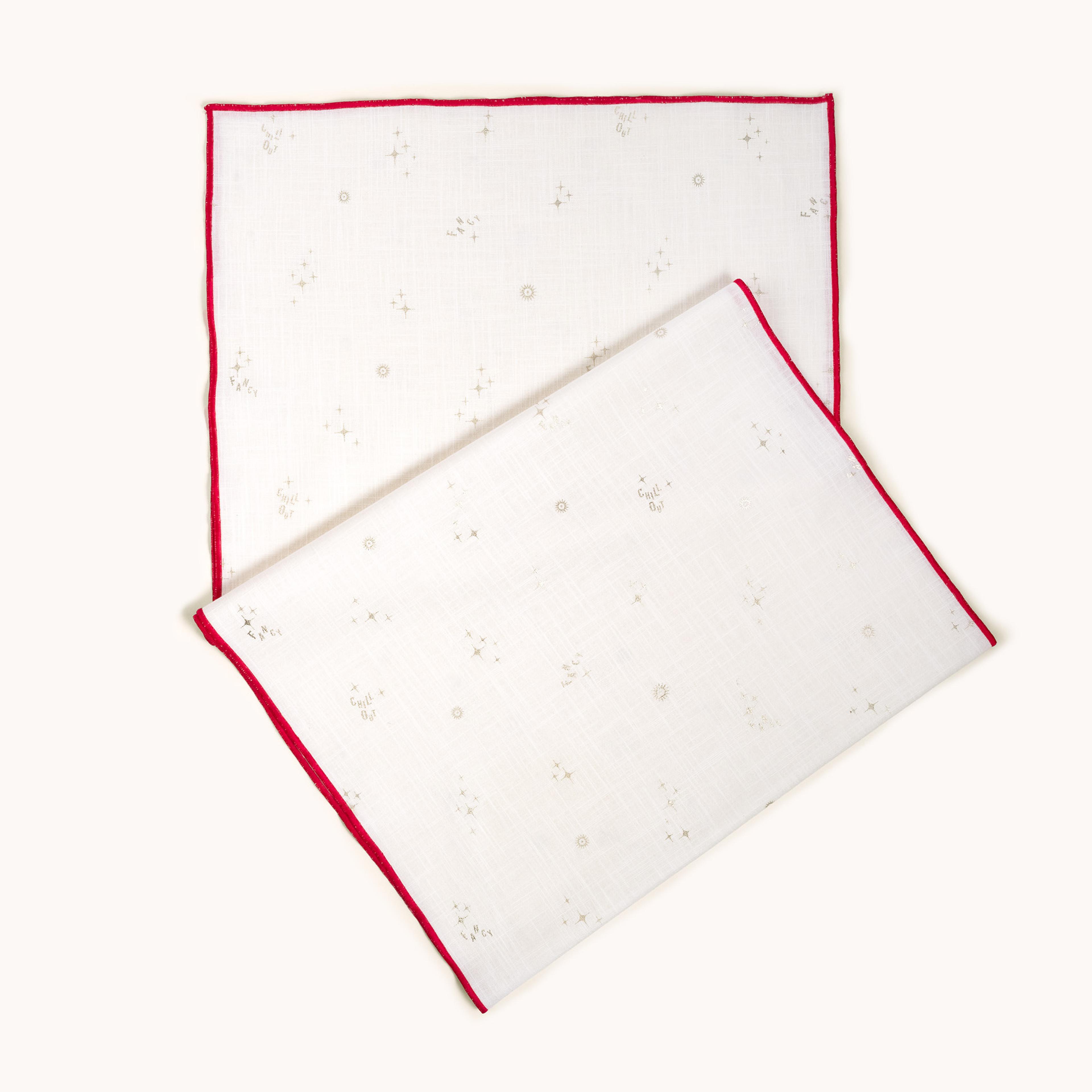 Nilüfer Overloklu Varak Baskılı Pamuk %100 Pamuk Runner 50x180 Cm Ekru