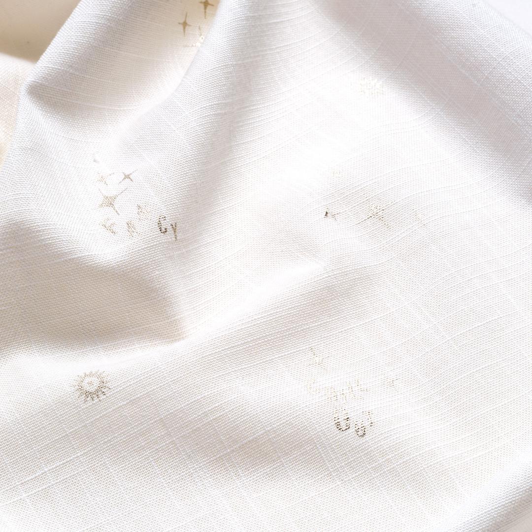 Nilüfer Overloklu Varak Baskılı Pamuk %100 Pamuk Peçete 45x45 Cm Ekru