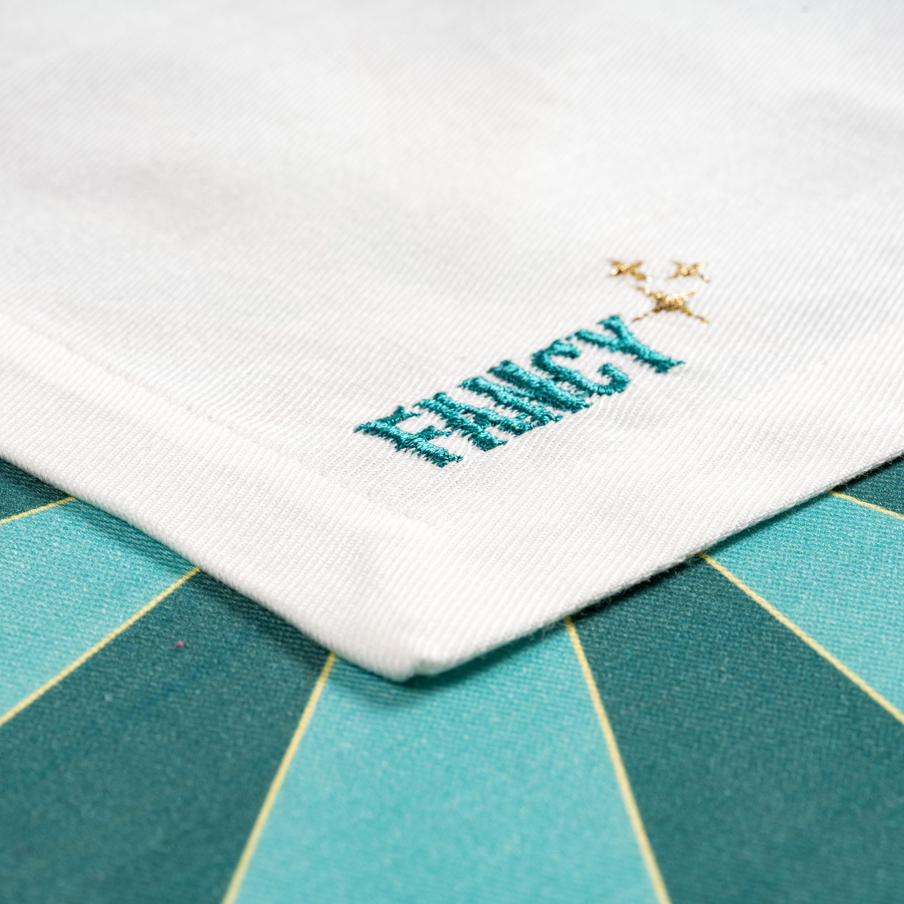 Nilüfer Nakışlı Baskılı Pamuk %100 Pamuk Peçete 25x25 Cm Yeşil - Fuşya