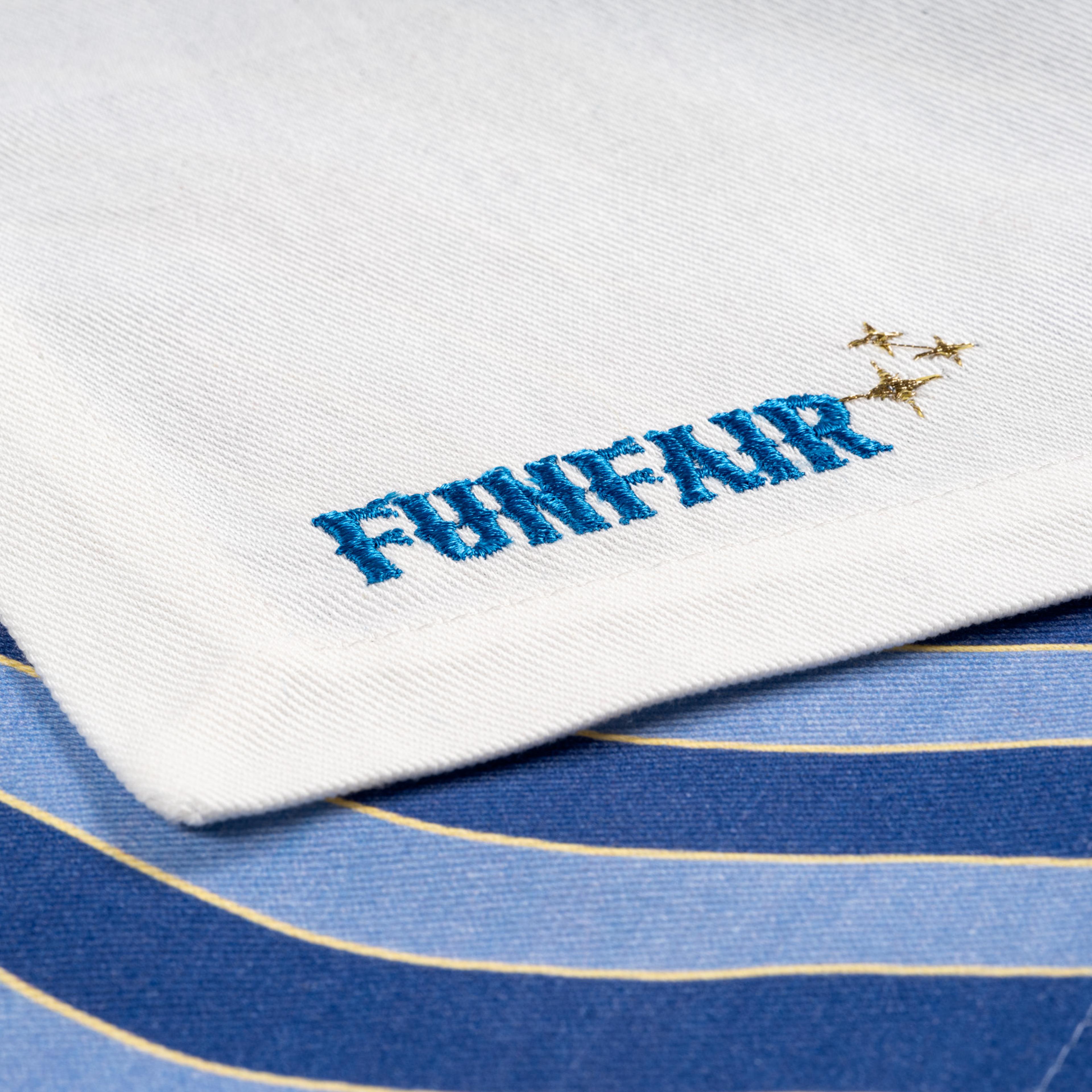 Nilüfer Nakışlı Baskılı Pamuk %100 Pamuk Peçete 25x25 Cm Turuncu - Mavi