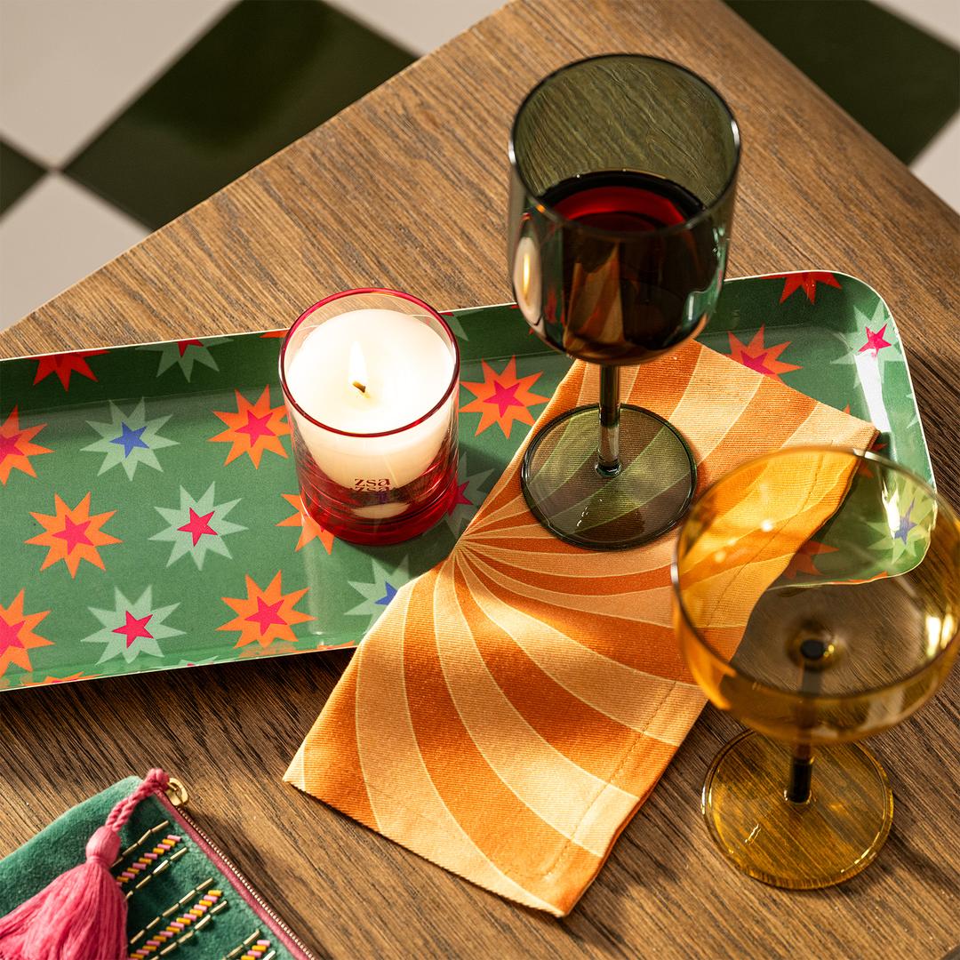 Nanpur Metal Dekoratif Tepsi 42x15x2 Cm Yeşil