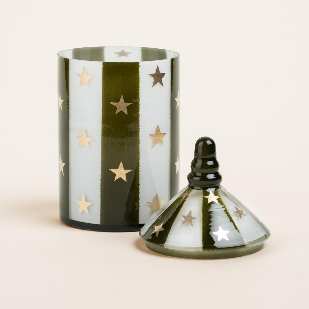 Aravalı Cam Dekoratif Kase 8x8x18 Cm Yeşil