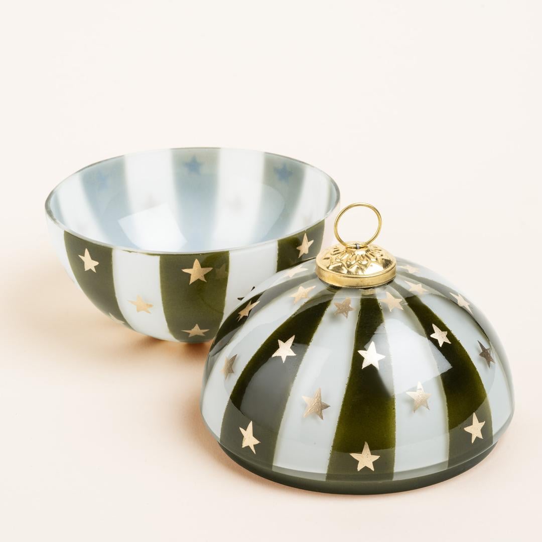 Aravalı Cam Dekoratif Kase 13x13x13 Cm Yeşil